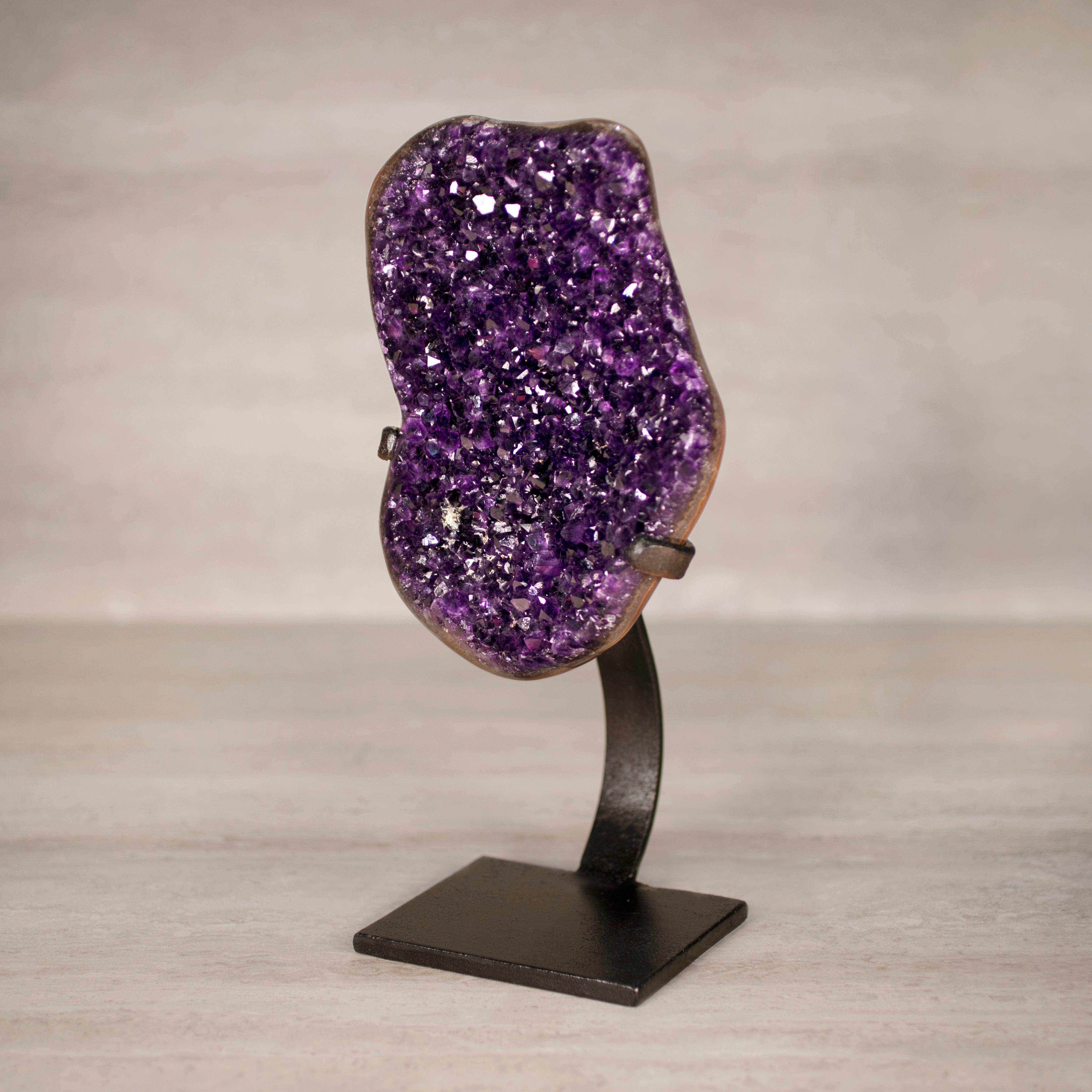 Kalifano Amethyst Amethyst Geode on Custom Stand from Uruguay - 12.5 in / 5.5 lbs UAG2600.012