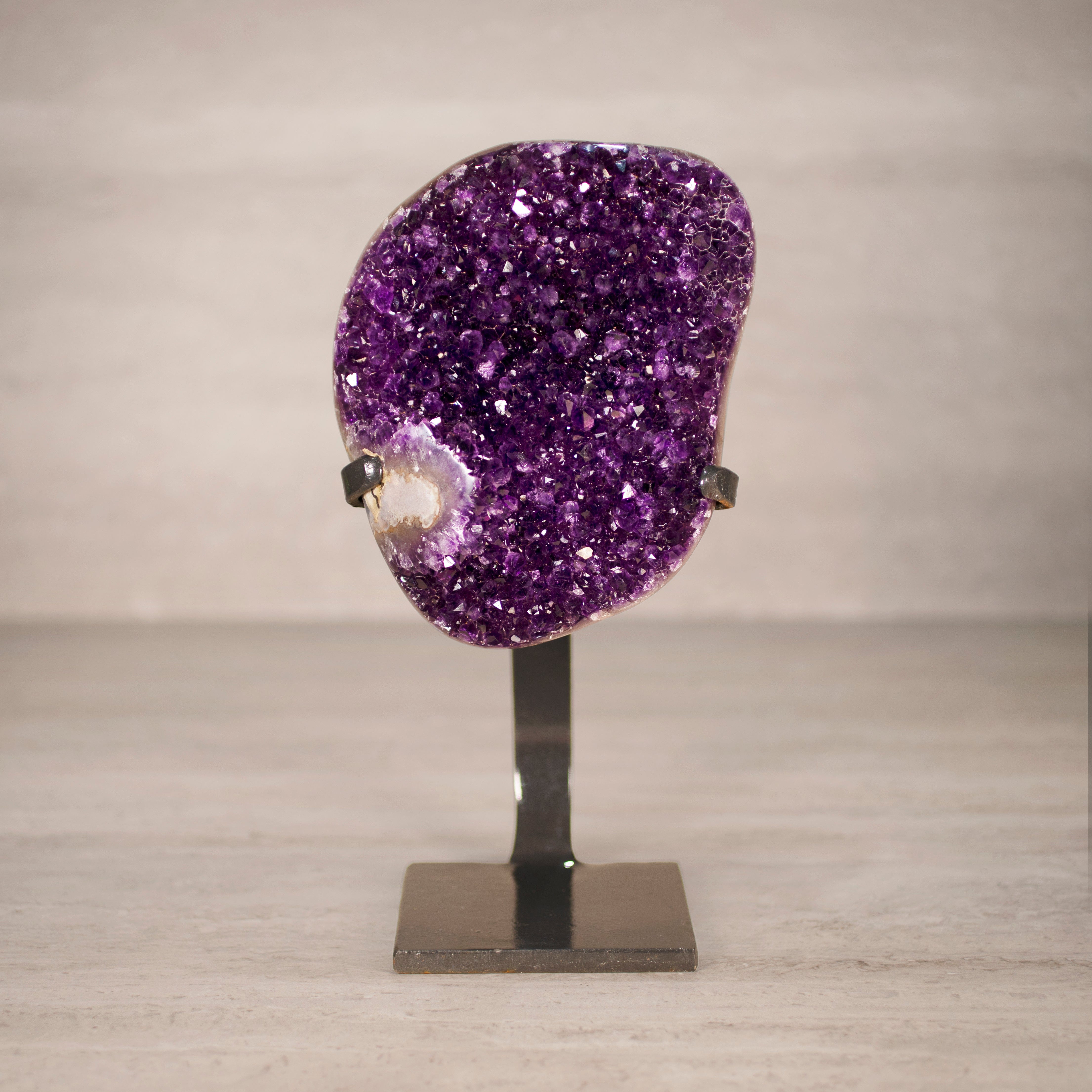 Kalifano Amethyst Amethyst Geode on Custom Stand from Uruguay - 12 in / 7 lbs UAG3200.013