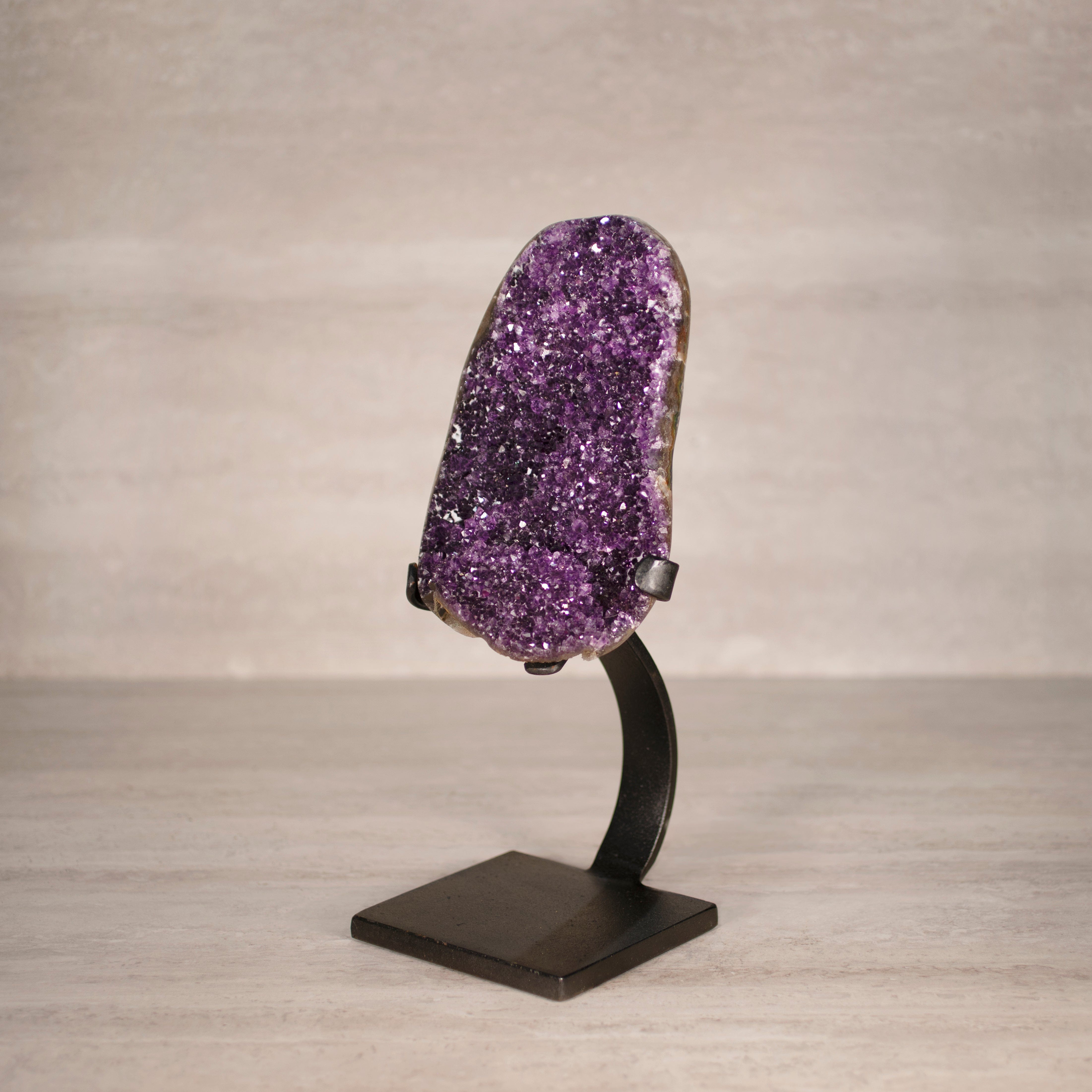 Kalifano Amethyst Amethyst Geode on Custom Stand from Uruguay - 13.5 in / 9 lbs UAG4100.006