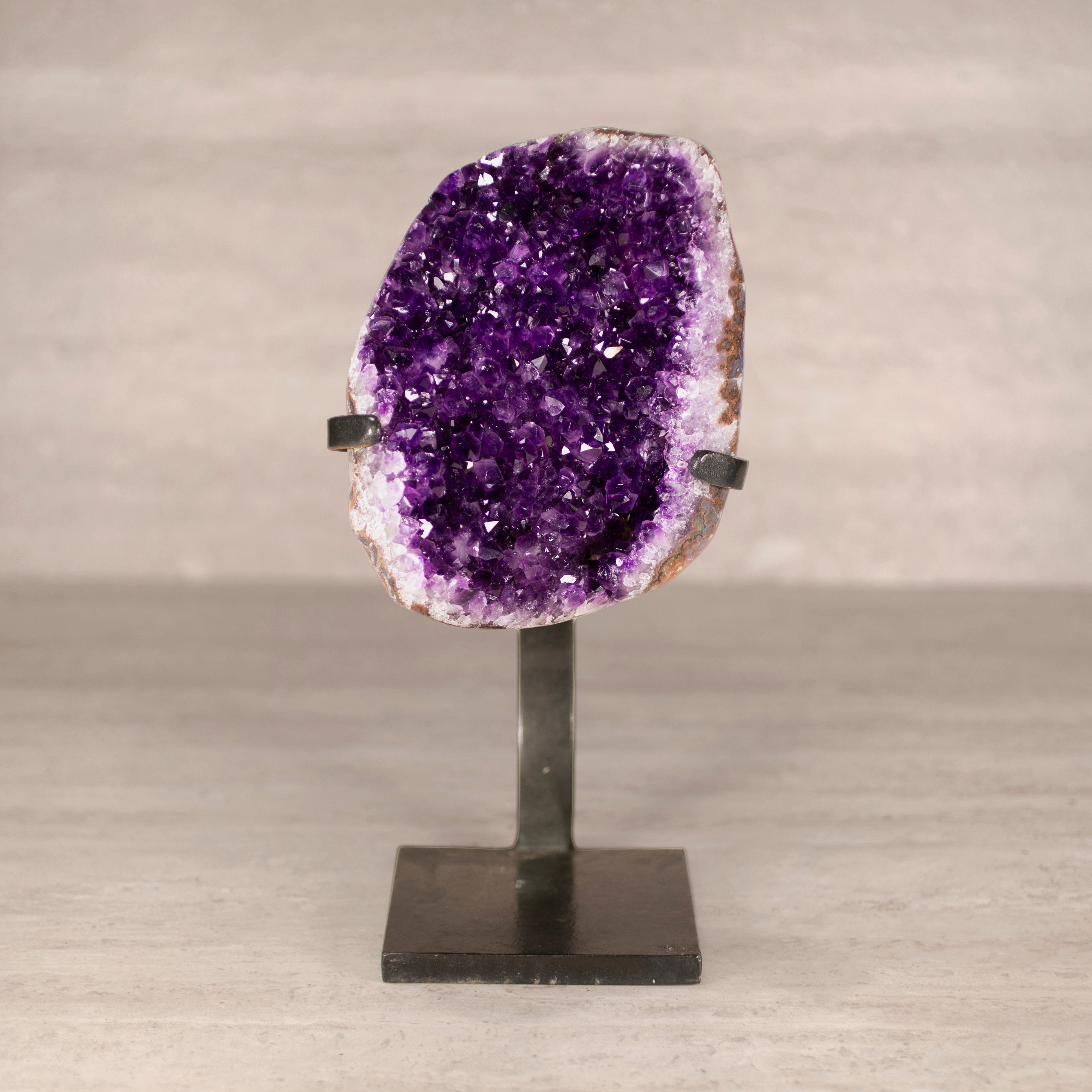Kalifano Amethyst Amethyst Geode on Custom Stand from Uruguay - 13 in / 9.5 lbs UAG2200.018