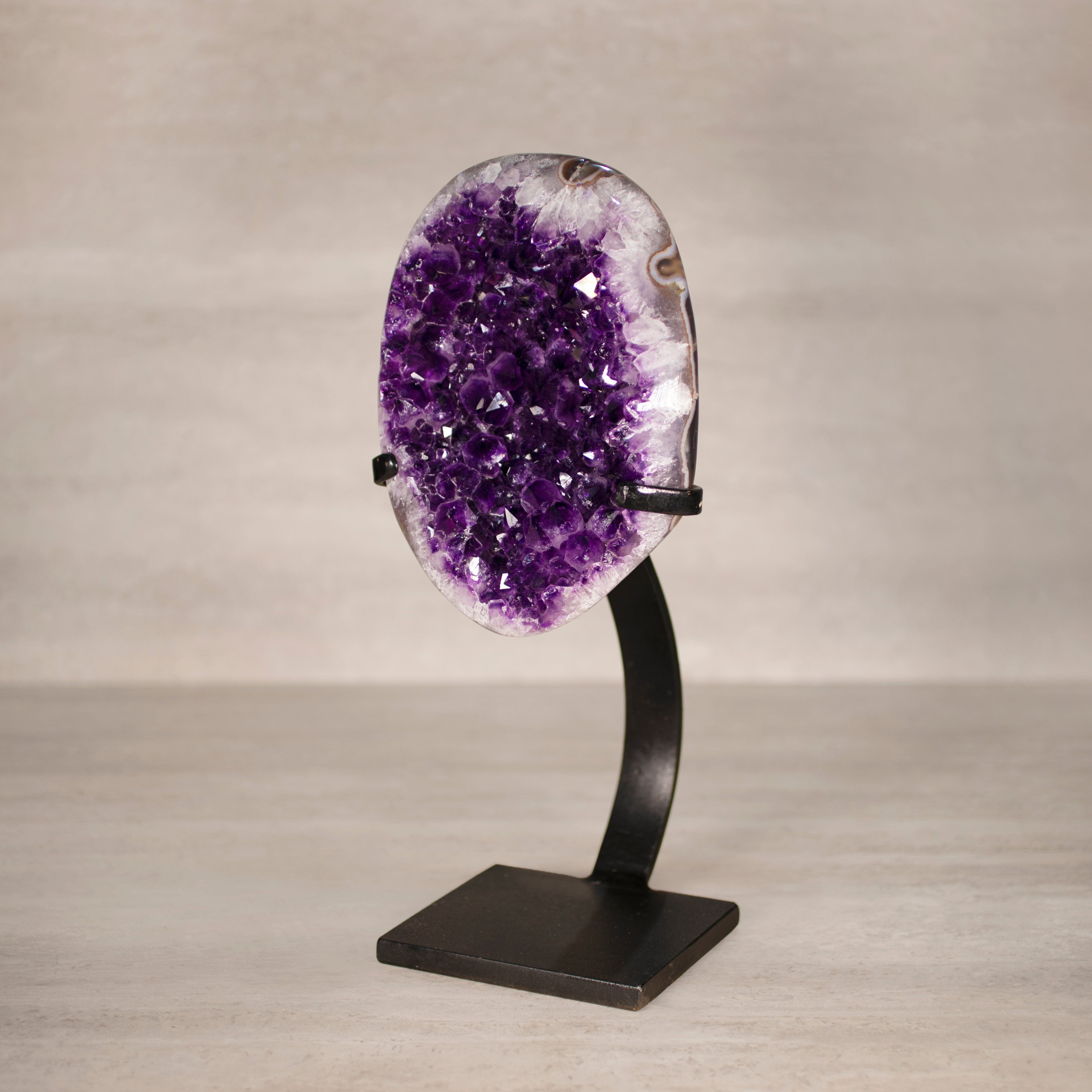 Kalifano Amethyst Amethyst Geode on Custom Stand from Uruguay - 15 in / 12.5 lbs UAG5700.003