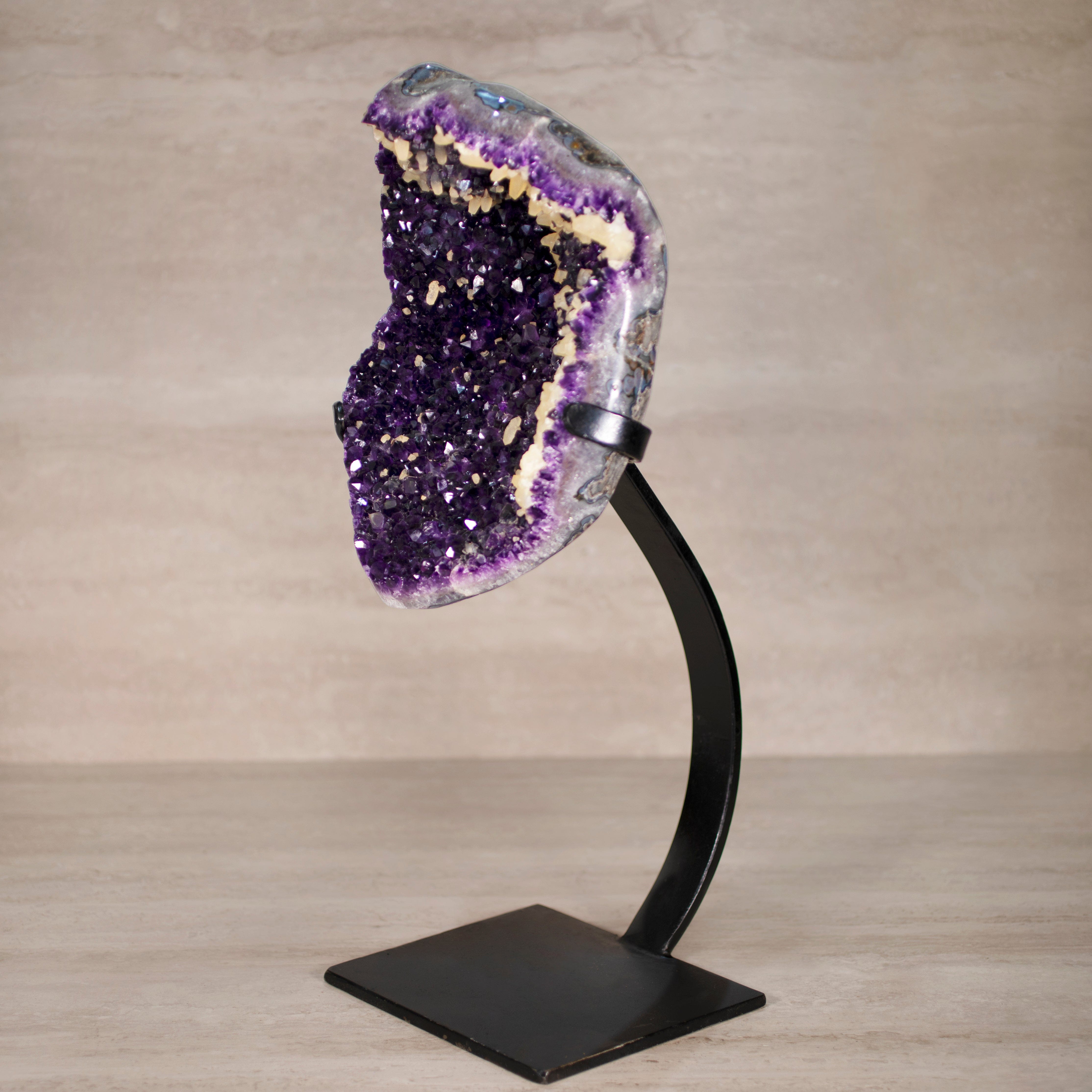 Kalifano Amethyst Amethyst Geode on Custom Stand from Uruguay - 21 in / 22 lbs UAG10000.006