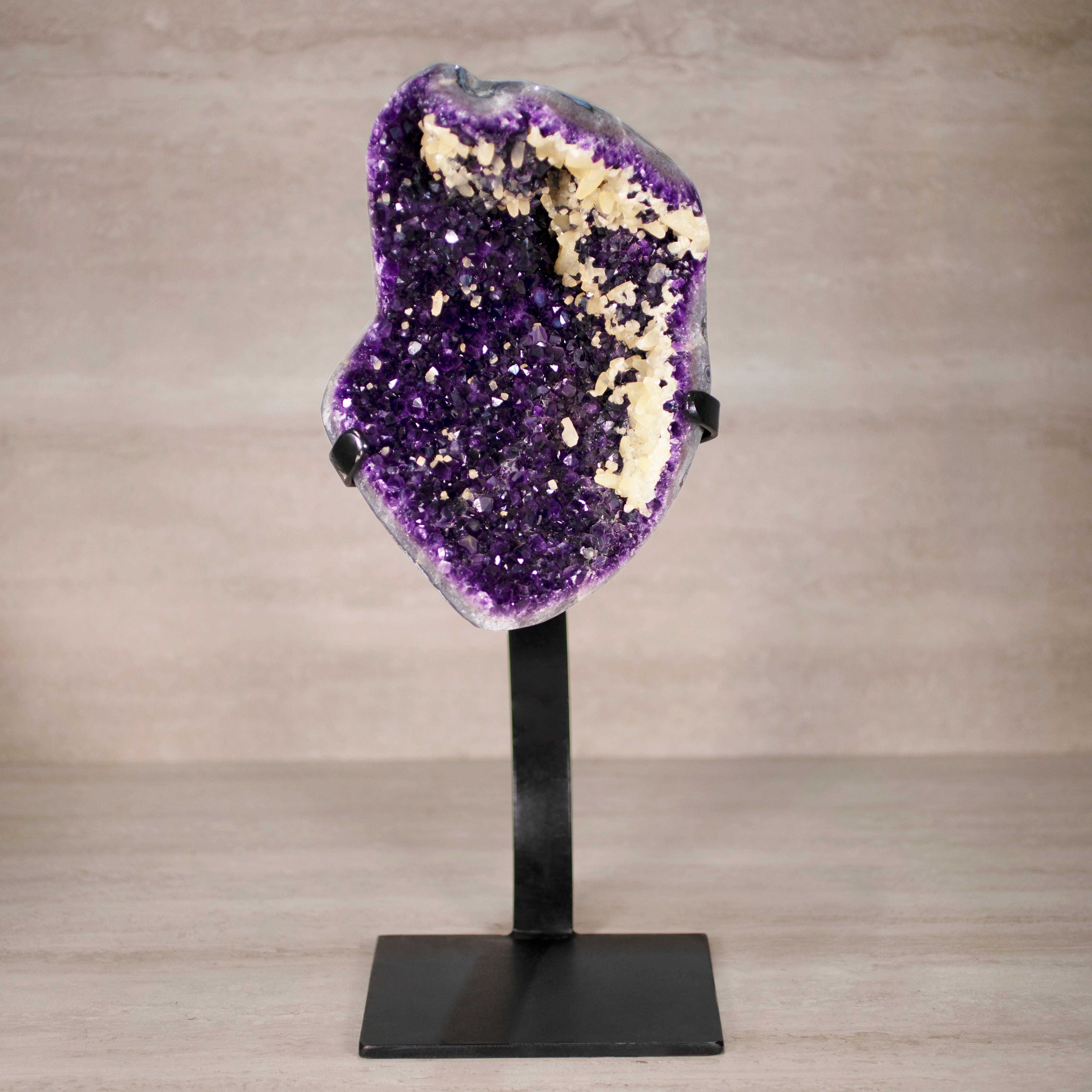 Kalifano Amethyst Amethyst Geode on Custom Stand from Uruguay - 21 in / 22 lbs UAG10000.006