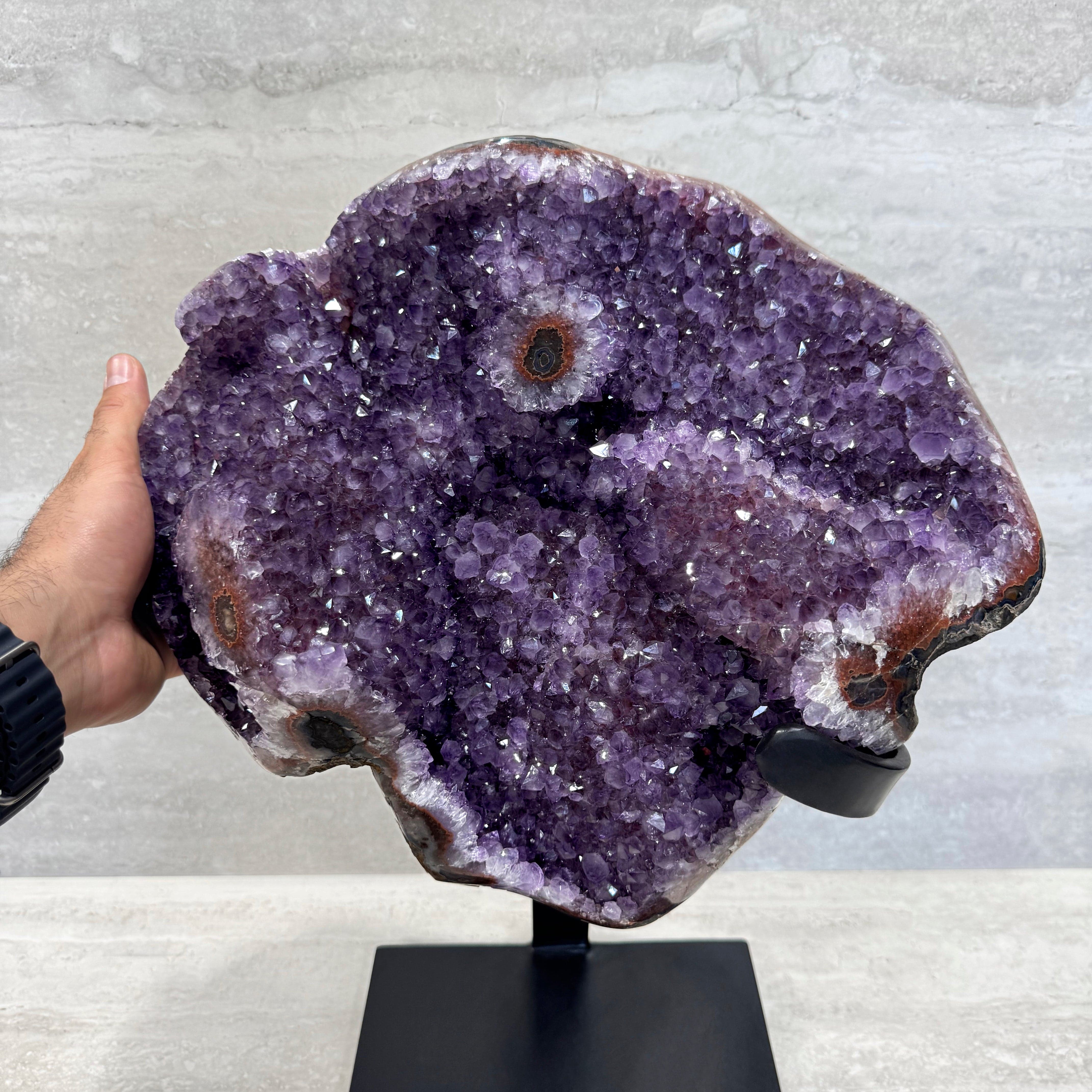 Kalifano Amethyst Amethyst Geode on Custom Stand from Uruguay - 21 in / 46 lbs UAG14000.005