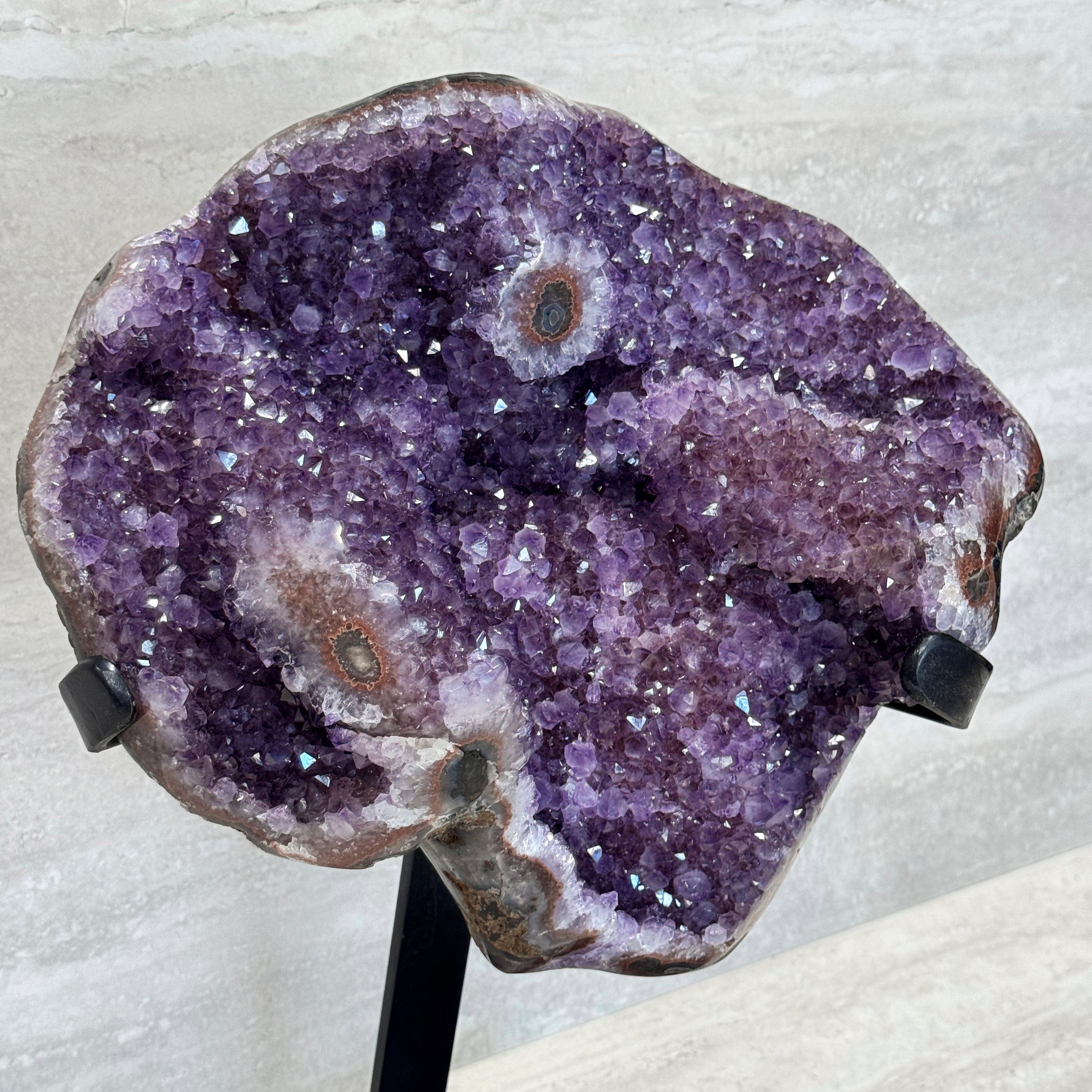 Kalifano Amethyst Amethyst Geode on Custom Stand from Uruguay - 21 in / 46 lbs UAG14000.005