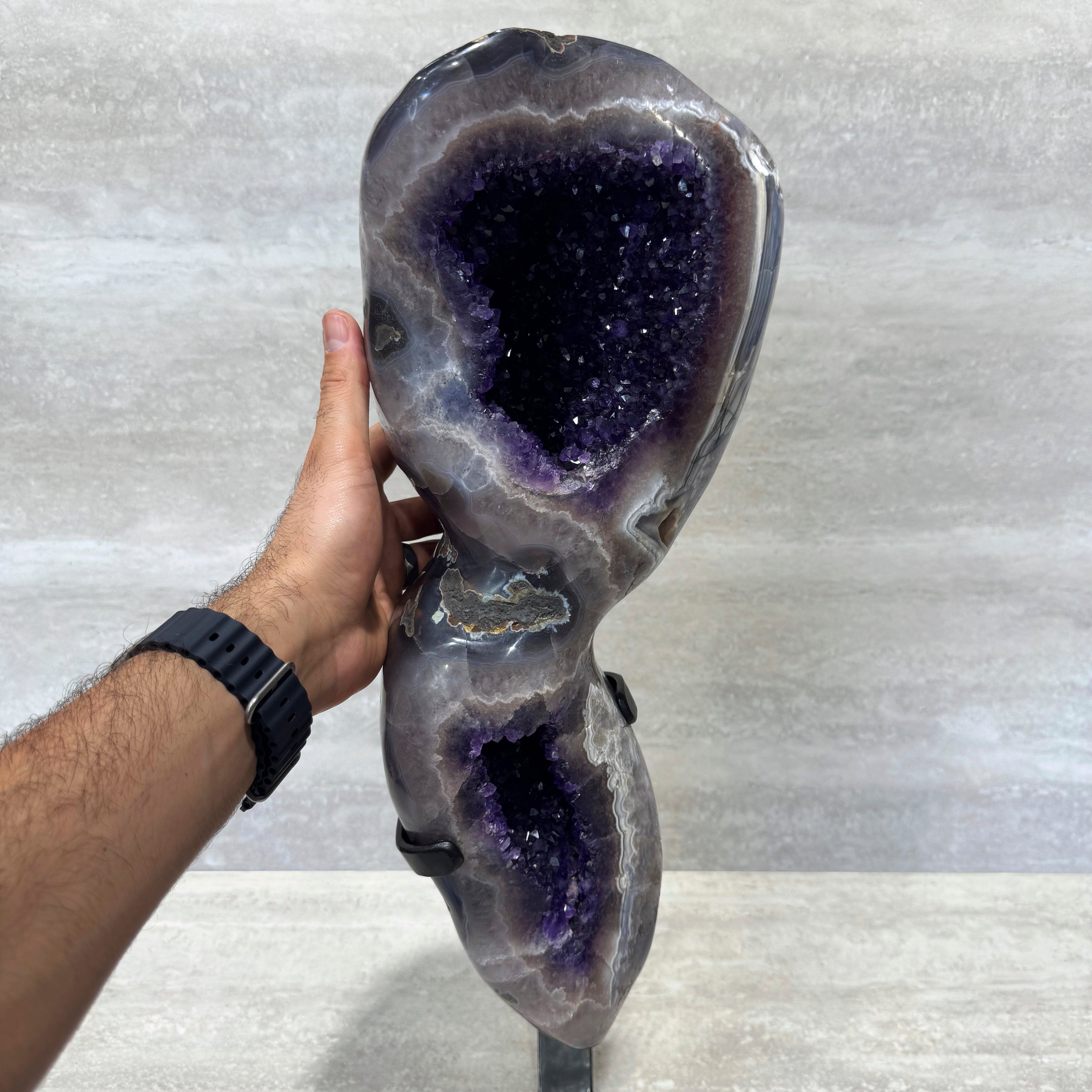 Kalifano Amethyst Amethyst Geode on Custom Stand from Uruguay - 26 in / 31 lbs UAG14000.004