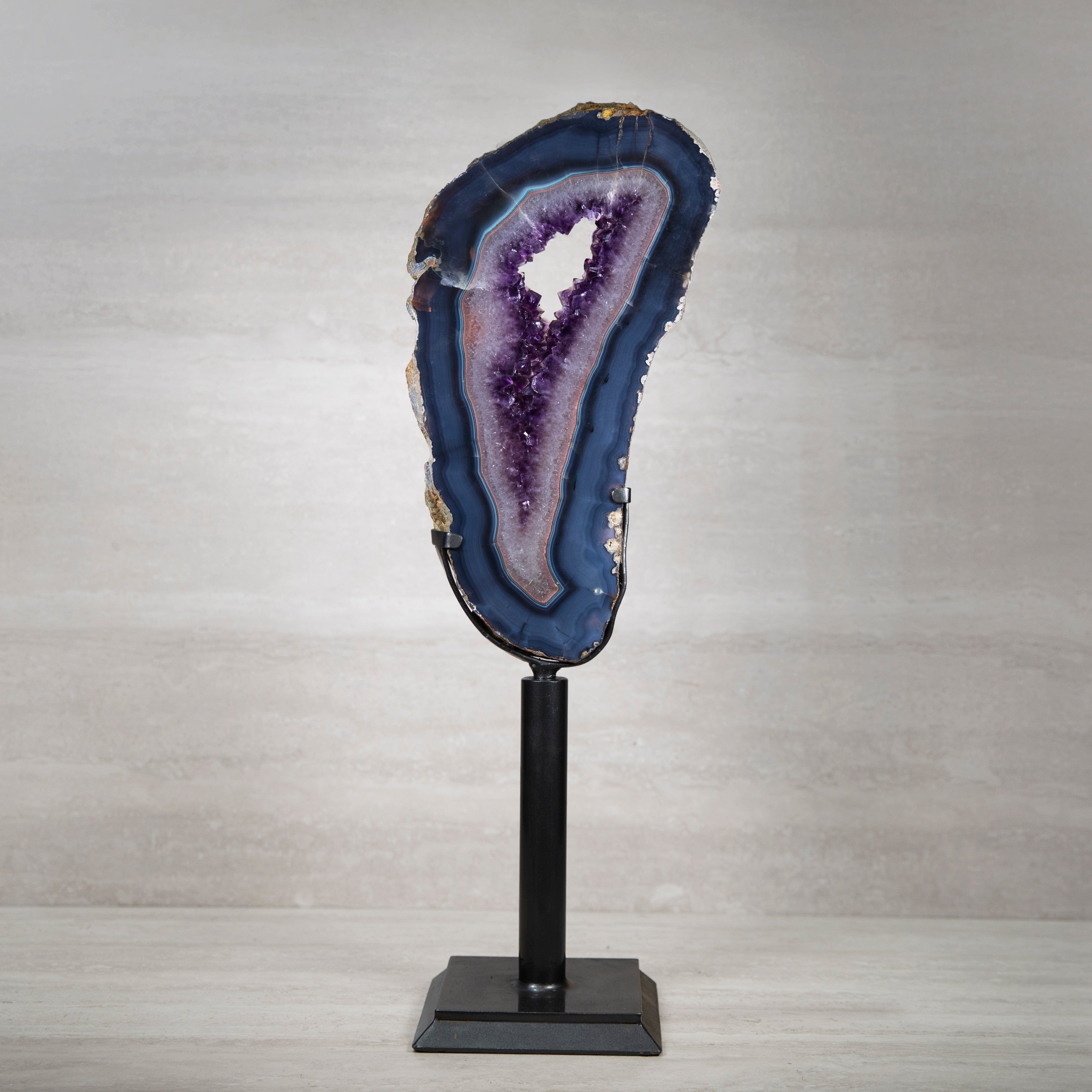 Kalifano Amethyst Amethyst Geode on Custom Stand from Uruguay - 29 in / 19 lbs UAG20000.007