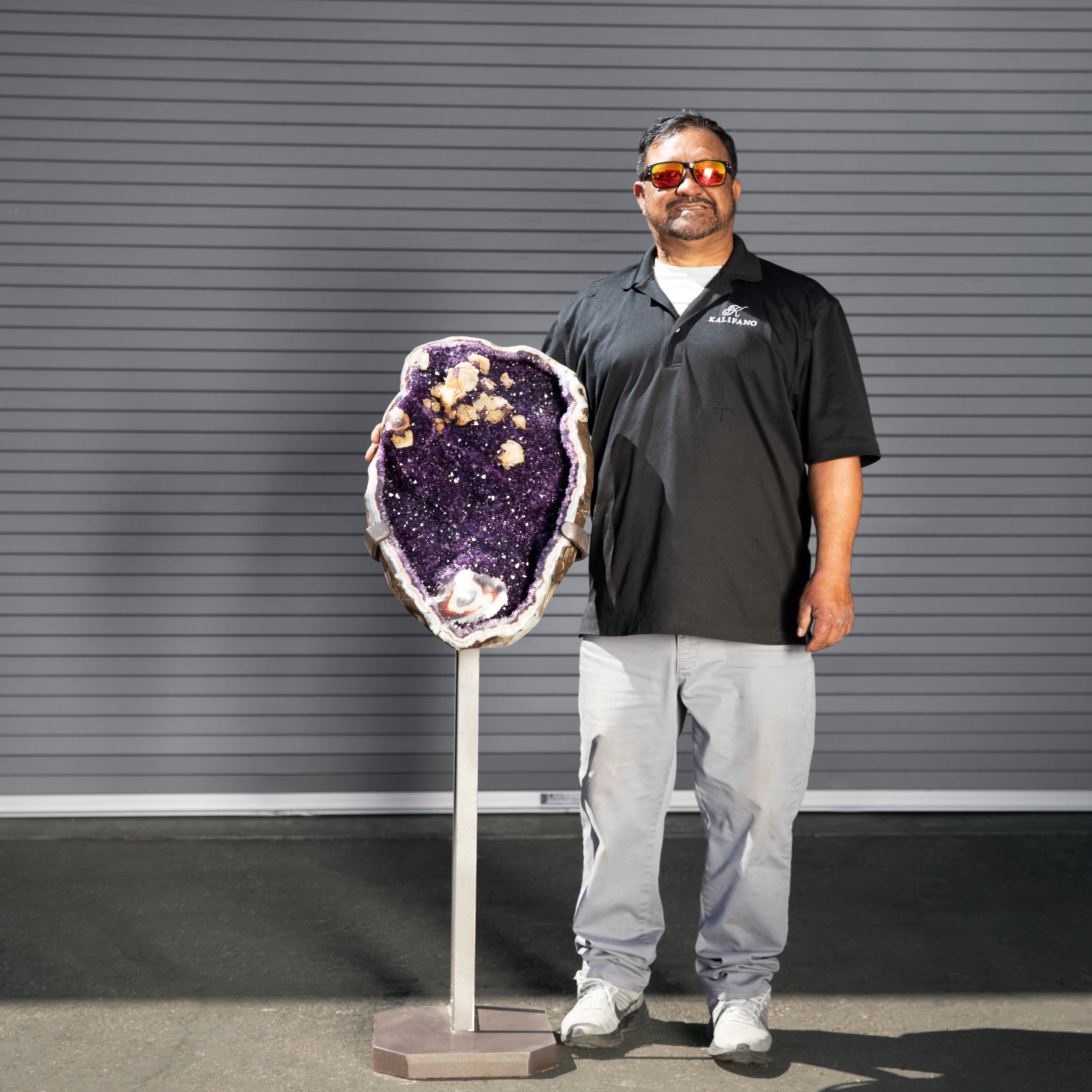 Kalifano Amethyst Amethyst Geode on Custom Stand from Uruguay - 50 in / 152 lbs UAG36000.008