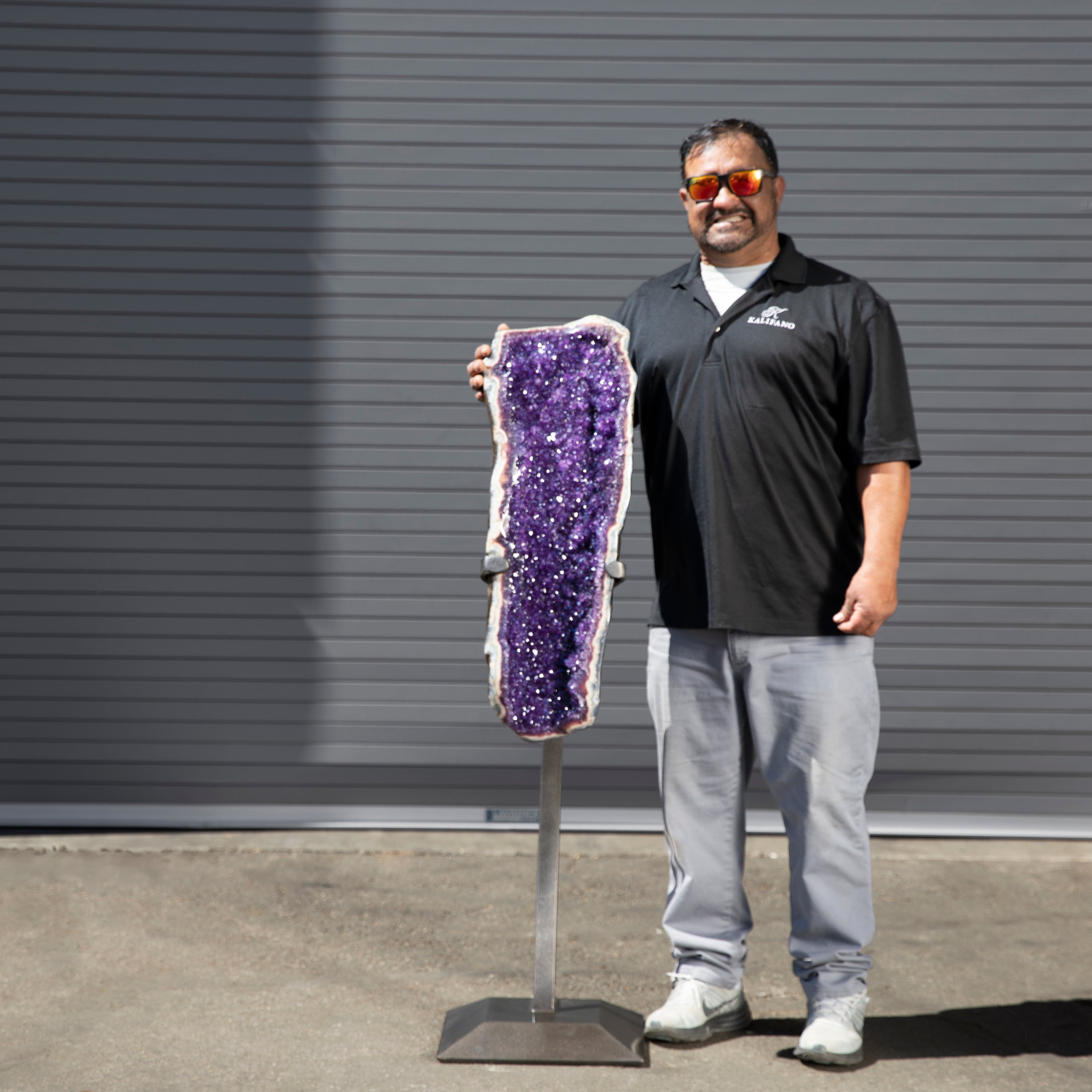 Kalifano Amethyst Amethyst Geode on Custom Stand from Uruguay - 52 in / 121 lbs UAG36000.006