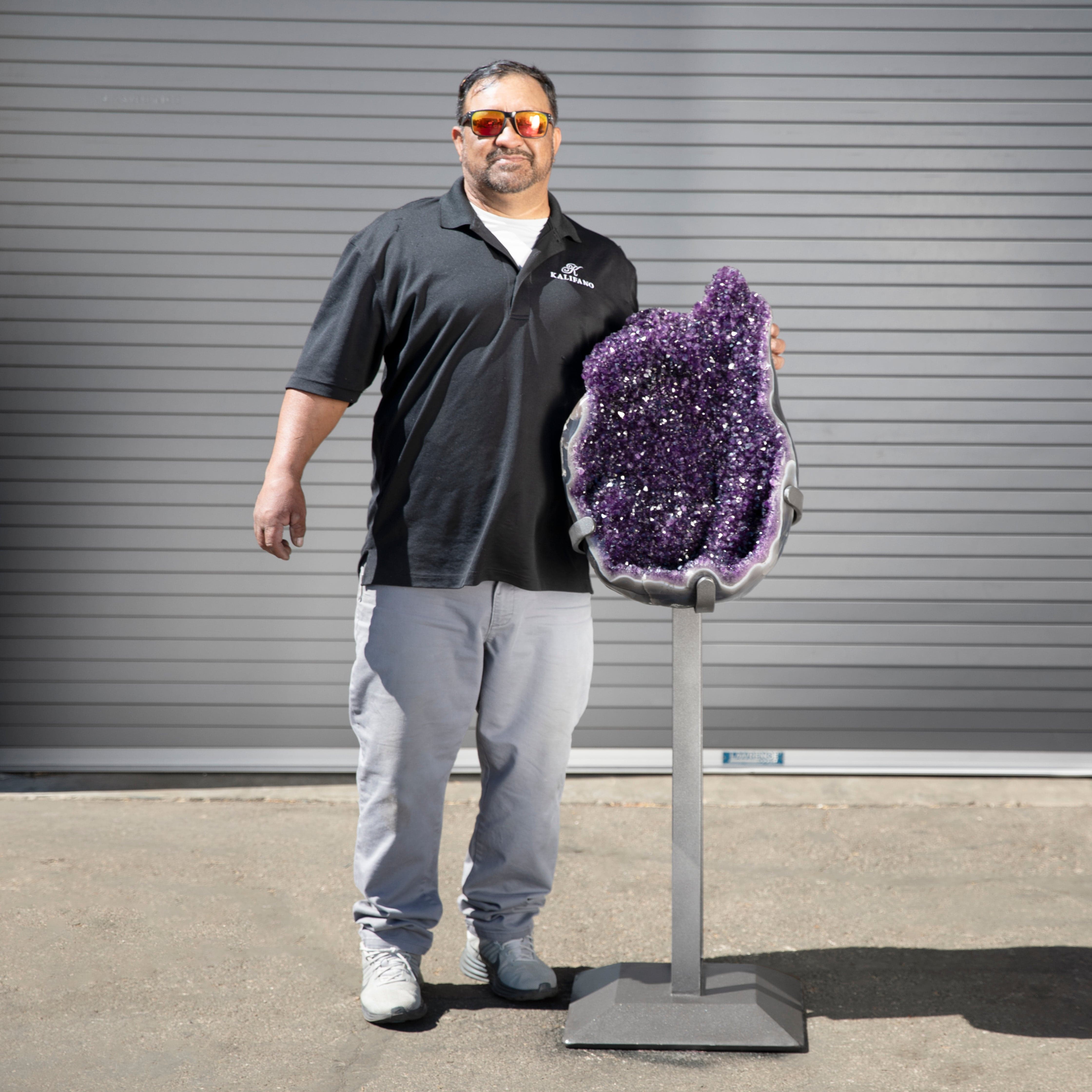 Kalifano Amethyst Amethyst Geode on Custom Stand from Uruguay - 53 in / 150 lbs UAG40000.001