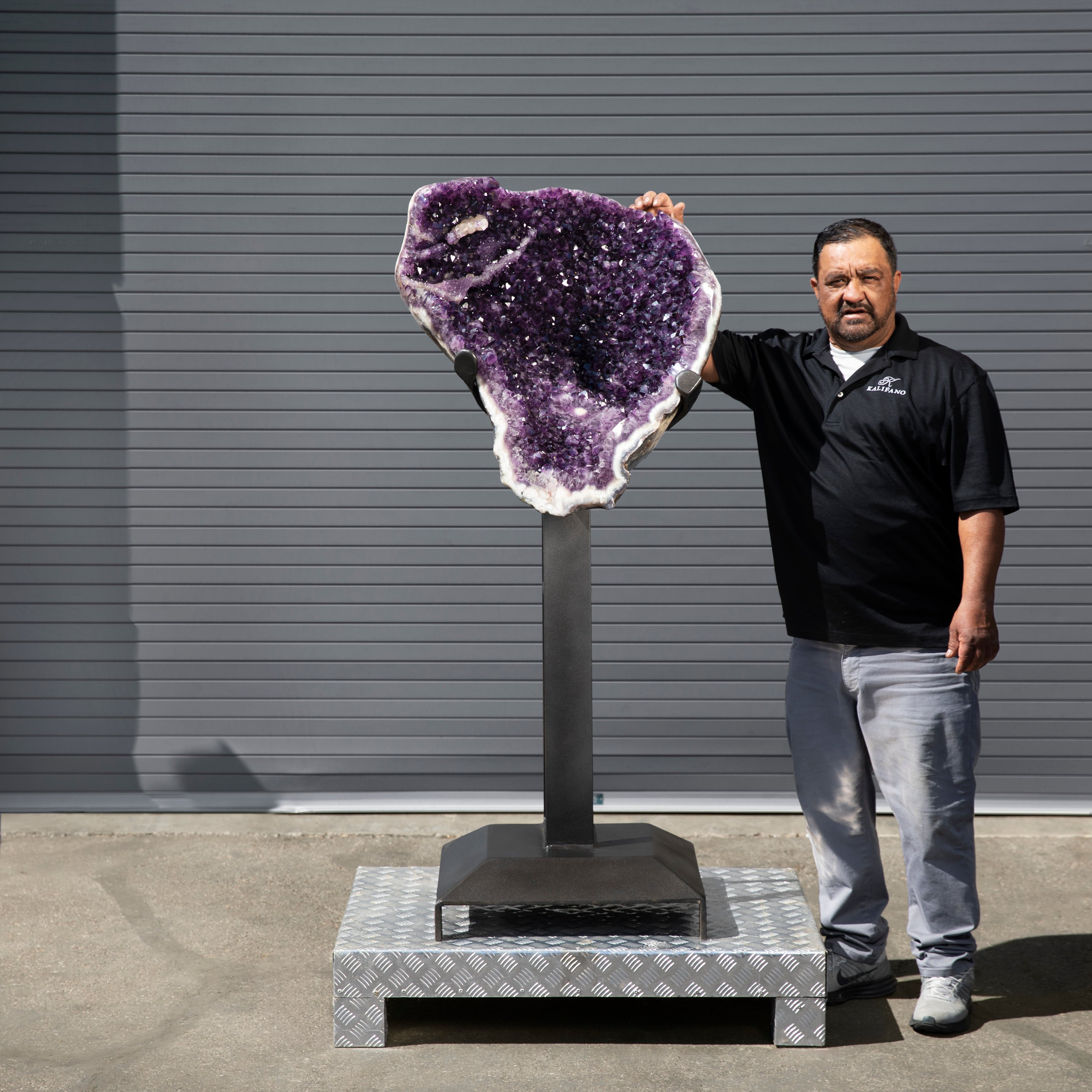 Kalifano Amethyst Amethyst Geode on Custom Stand from Uruguay - 62 in / 425 lbs UAG96000.003