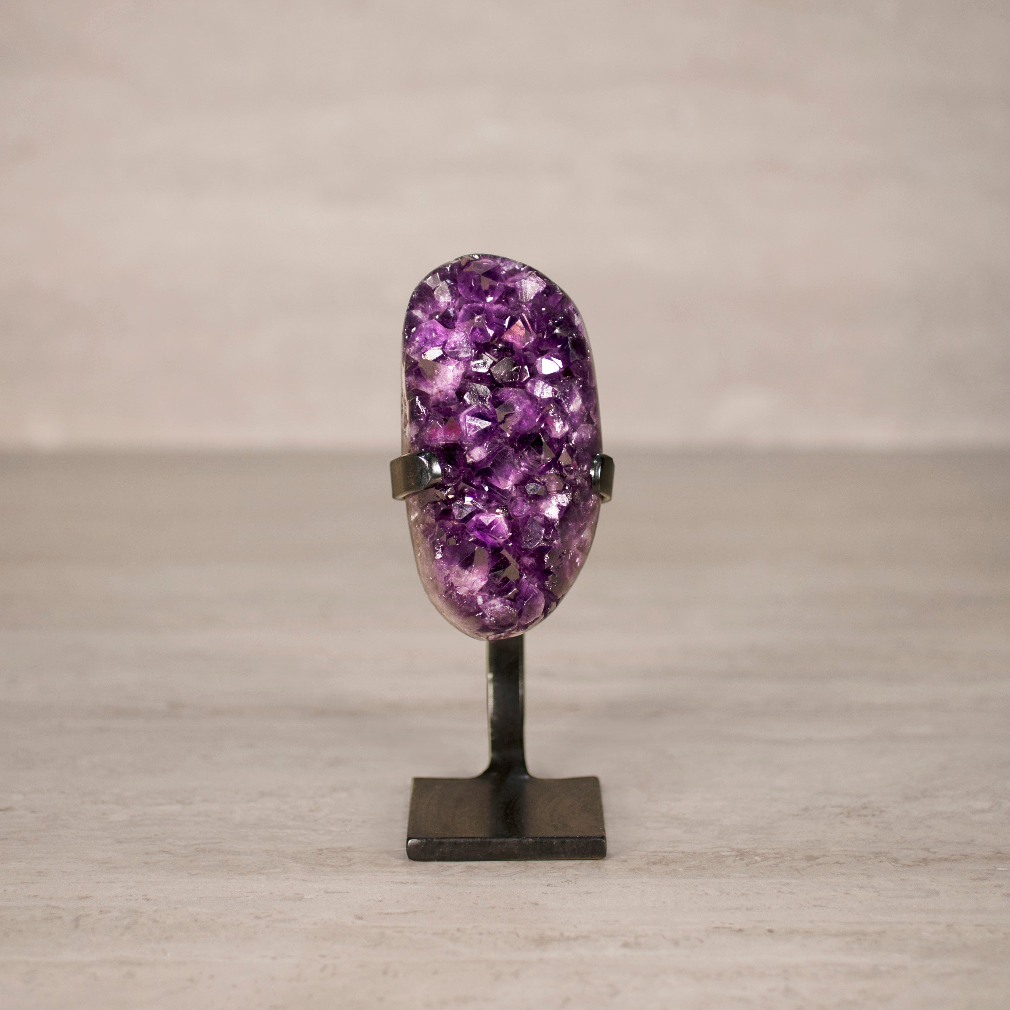 Kalifano Amethyst Amethyst Geode on Custom Stand from Uruguay - 7.5 in / 2 lbs UAG1000.042