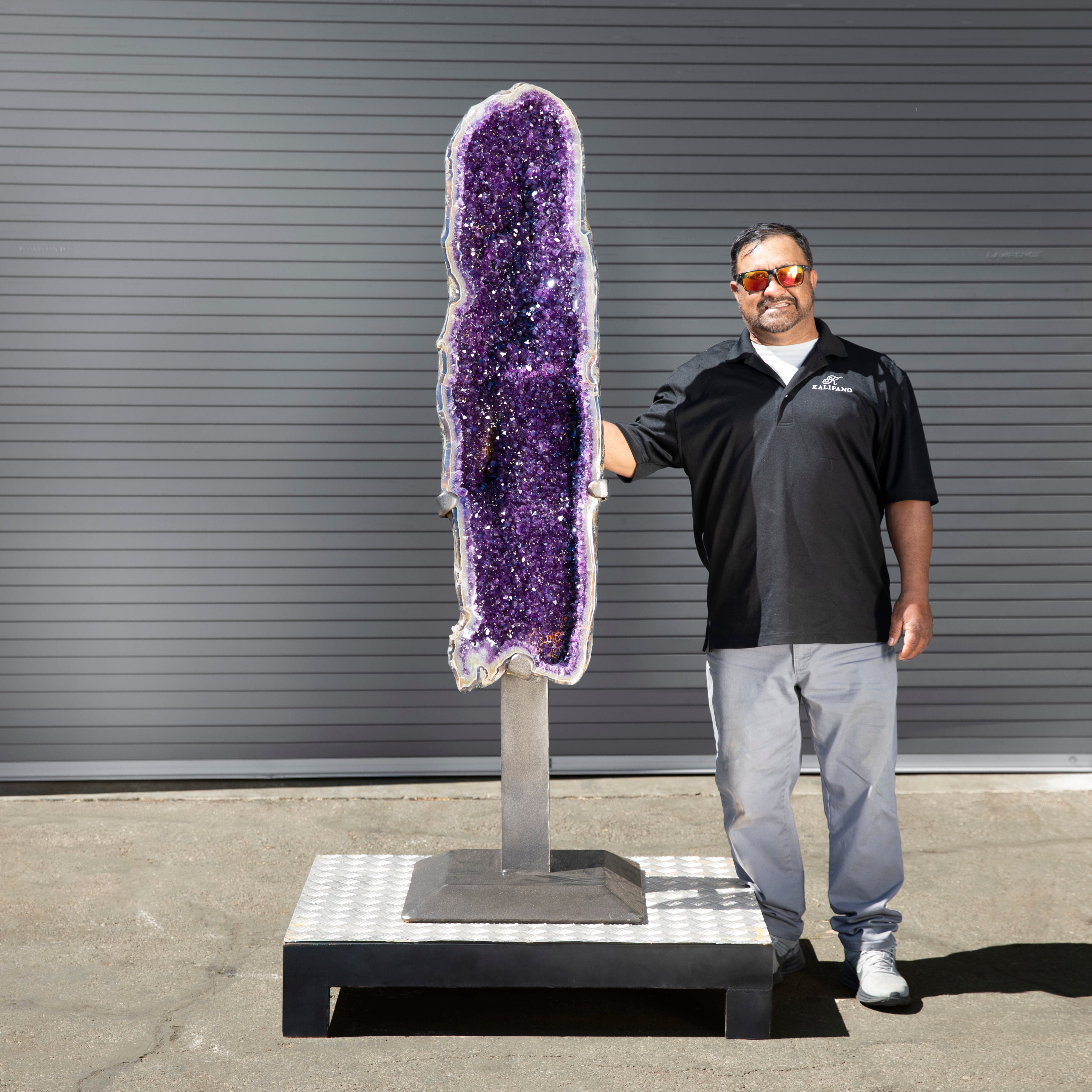 Kalifano Amethyst Amethyst Geode on Custom Stand from Uruguay - 72 in / 363 lbs UAG104000.001