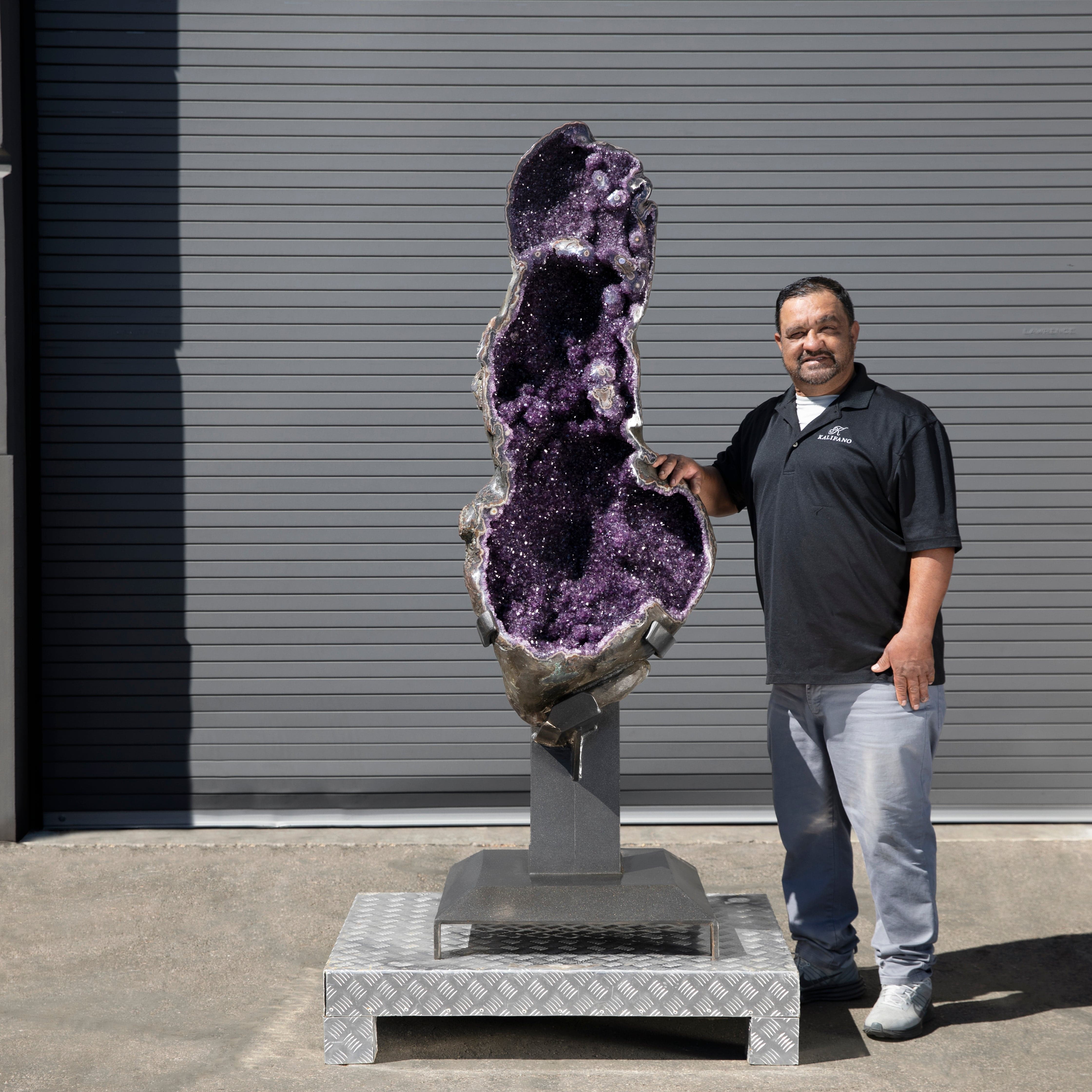 Kalifano Amethyst Amethyst Geode on Custom Stand from Uruguay - 74 in / 594 lbs UAG150000.001