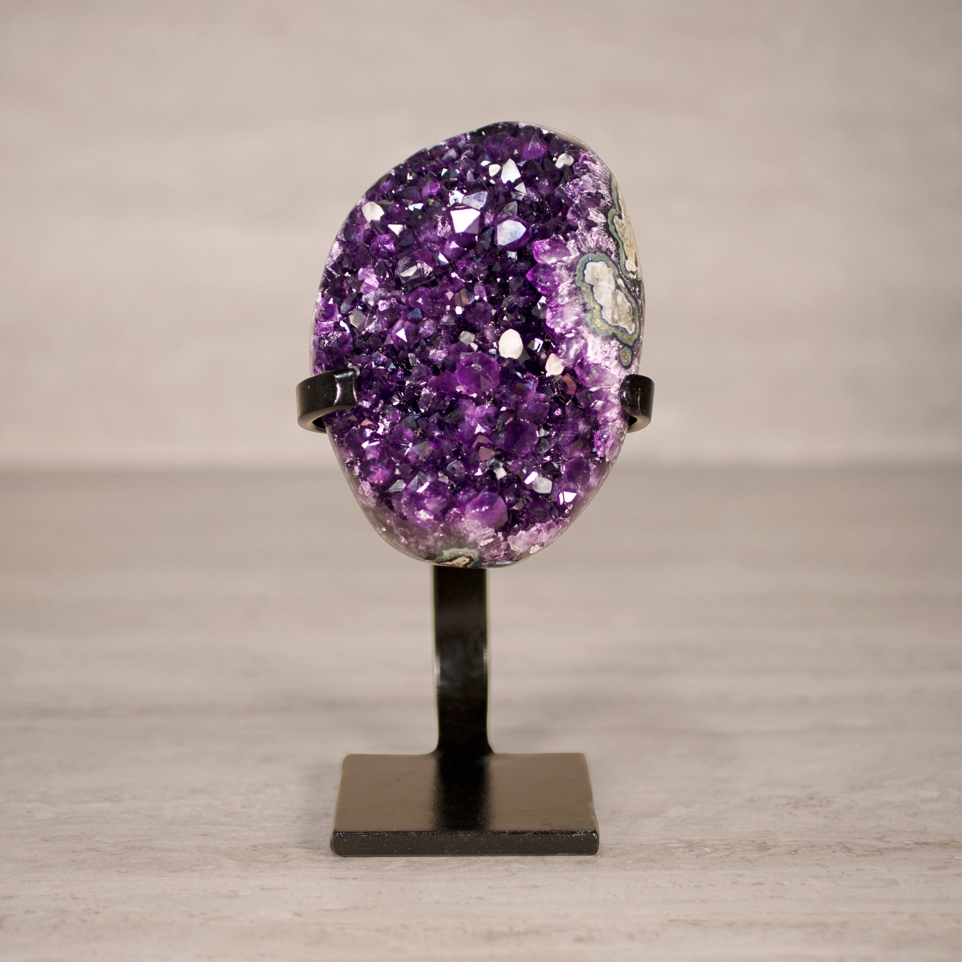 Kalifano Amethyst Amethyst Geode on Custom Stand from Uruguay - 8.5 in / 3.5 lbs UAG1600.030