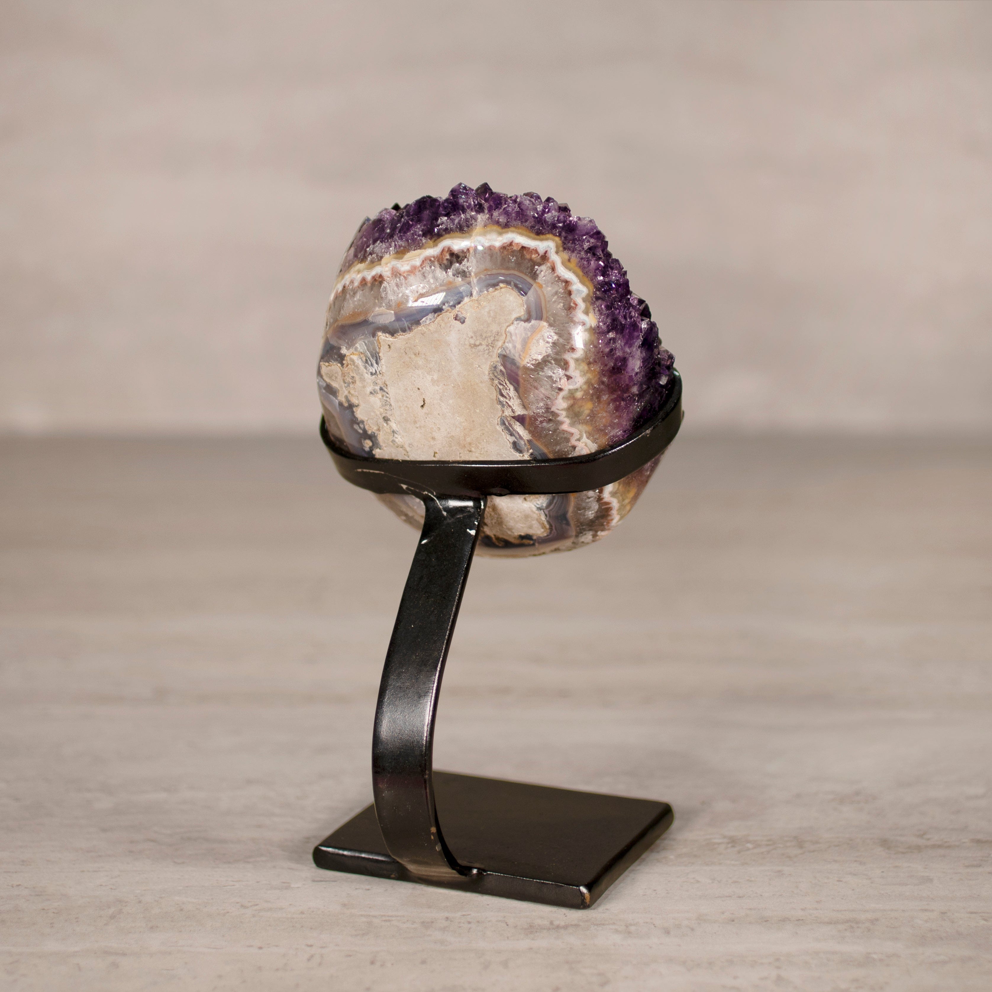 Kalifano Amethyst Amethyst Geode on Custom Stand from Uruguay - 8 in / 4 lbs UAG2000.023