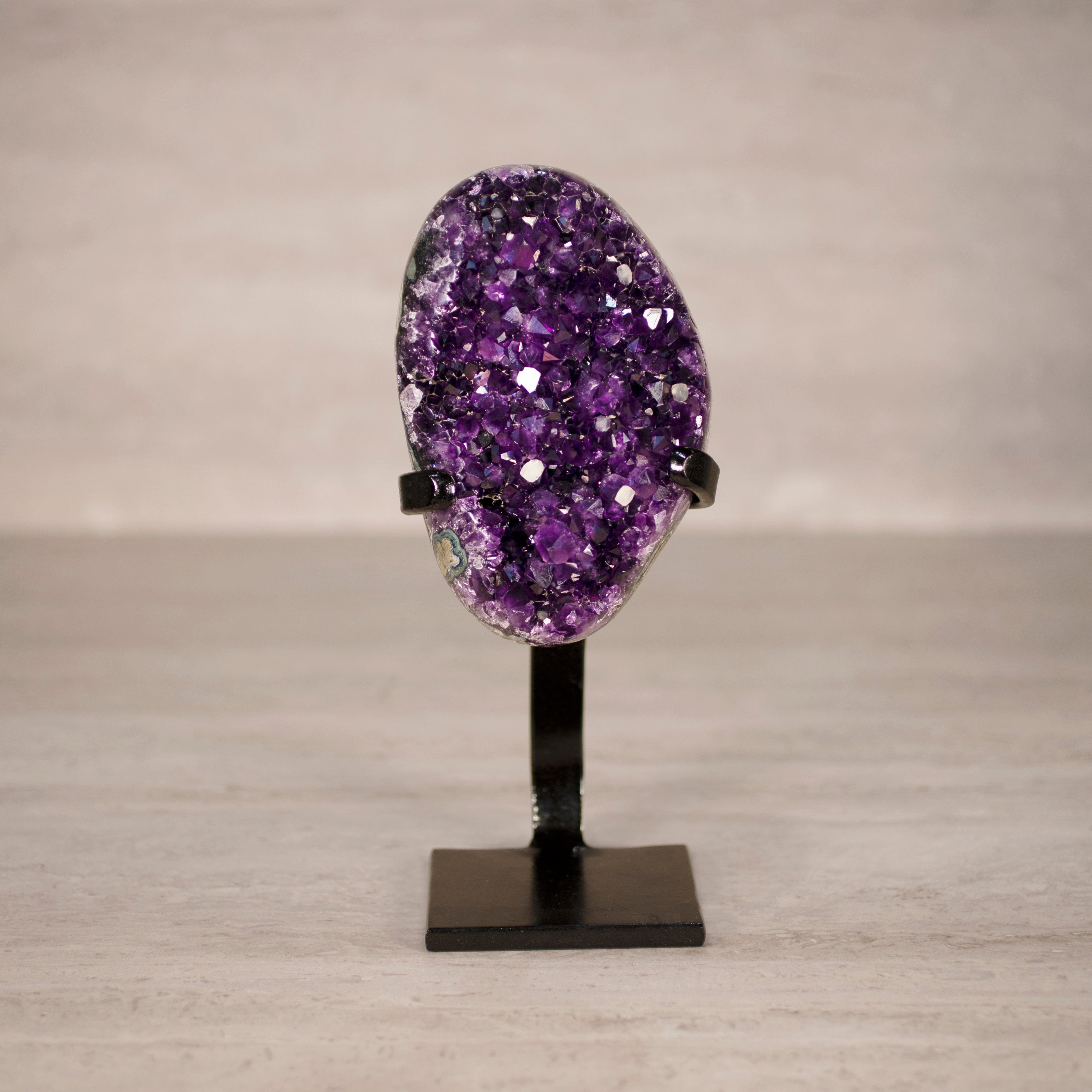 Kalifano Amethyst Amethyst Geode on Custom Stand from Uruguay - 9.5 in / 3.5 lbs UAG1700.023