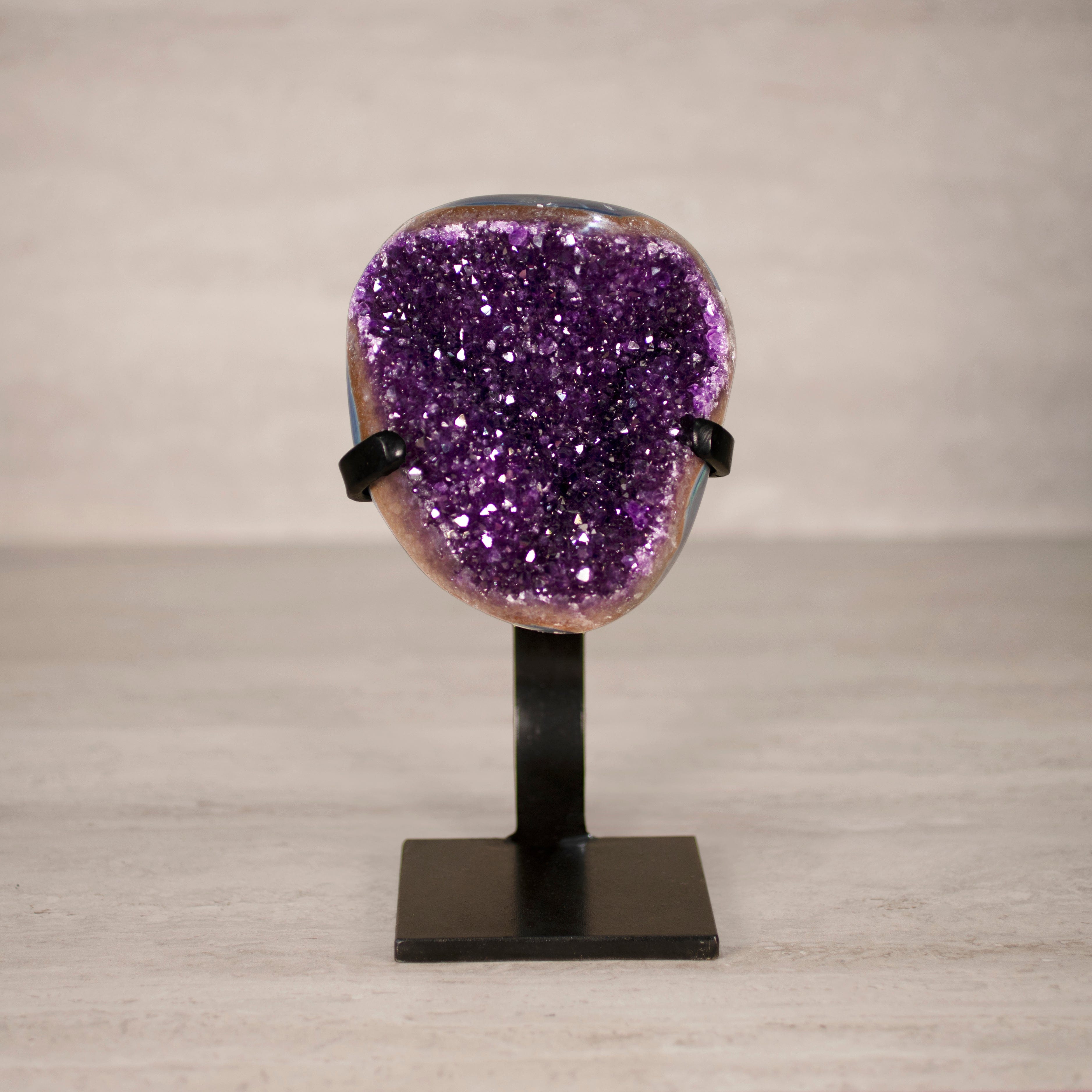 Kalifano Amethyst Amethyst Geode on Custom Stand from Uruguay - 9 in / 4.5 lbs UAG2200.021