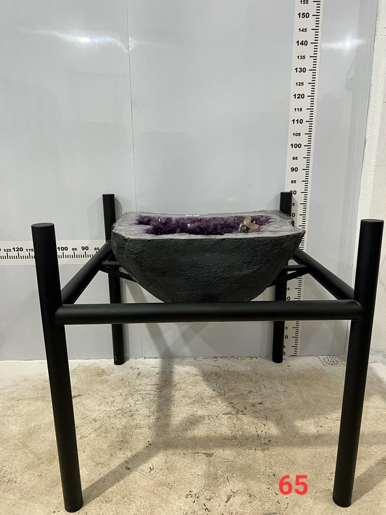 Kalifano Amethyst Amethyst Geode Table from Brazil with Custom Stand- 34" / 320 lbs BAG32000.002