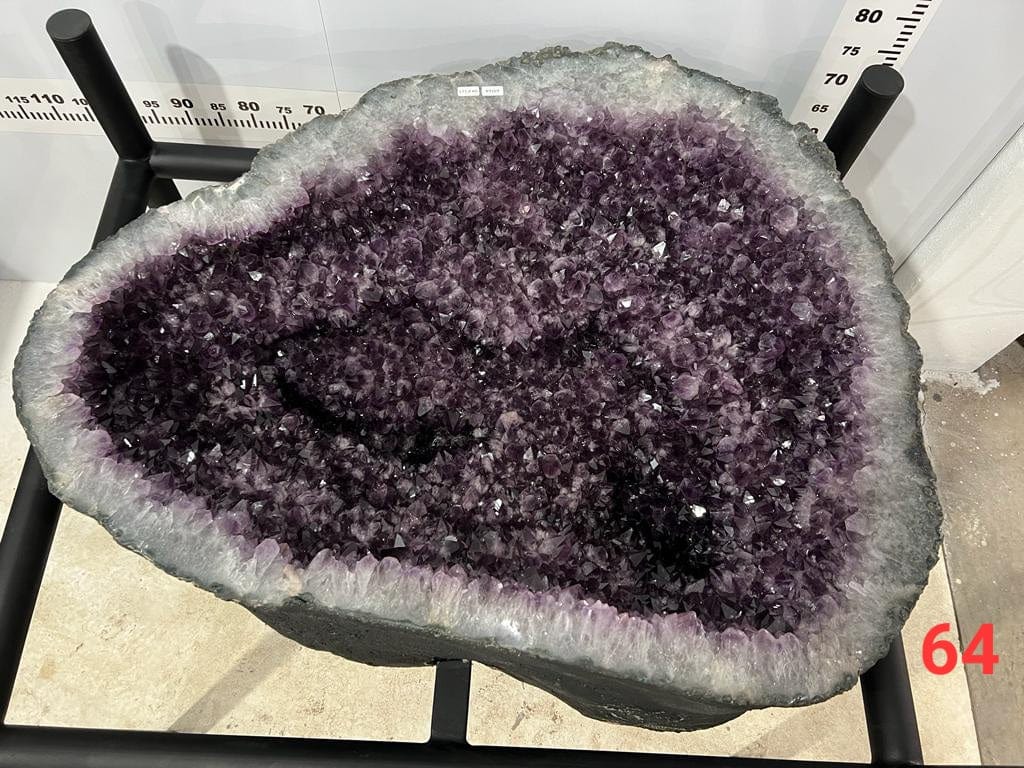 Kalifano Amethyst Amethyst Geode Table from Brazil with Custom Stand- 34" / 611 lbs BAG60000.003