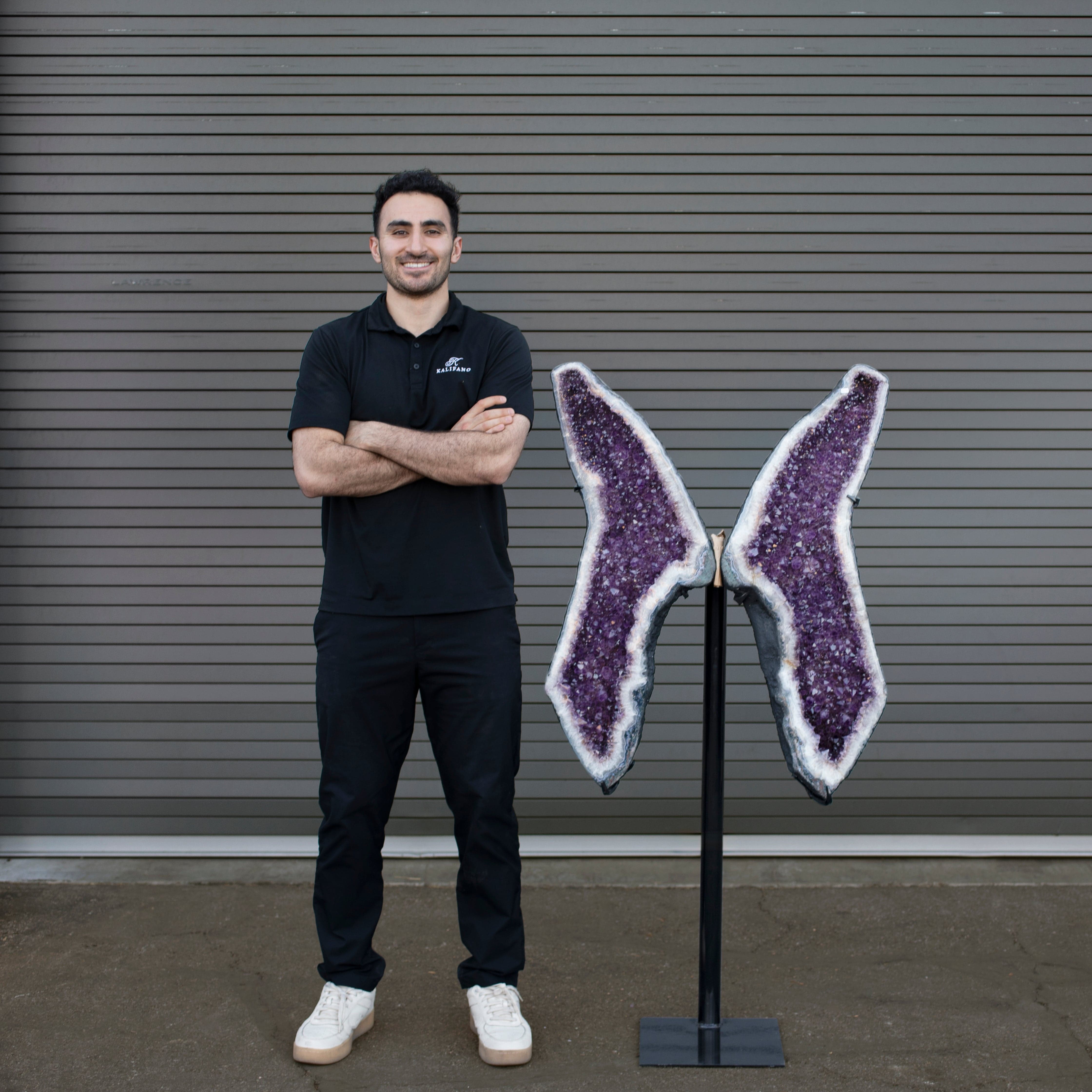 Kalifano Amethyst Amethyst Geode Wings from Brazil - 58" / 177 lbs BAG48000.007