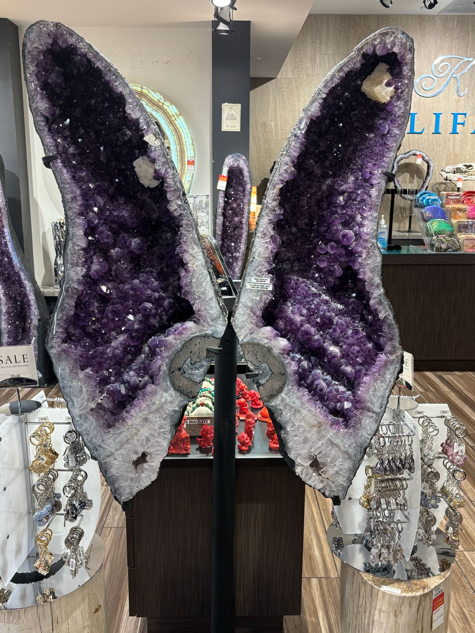 KALIFANO | Brazilian Amethyst Crystal Geode Wings from Brazil - 68
