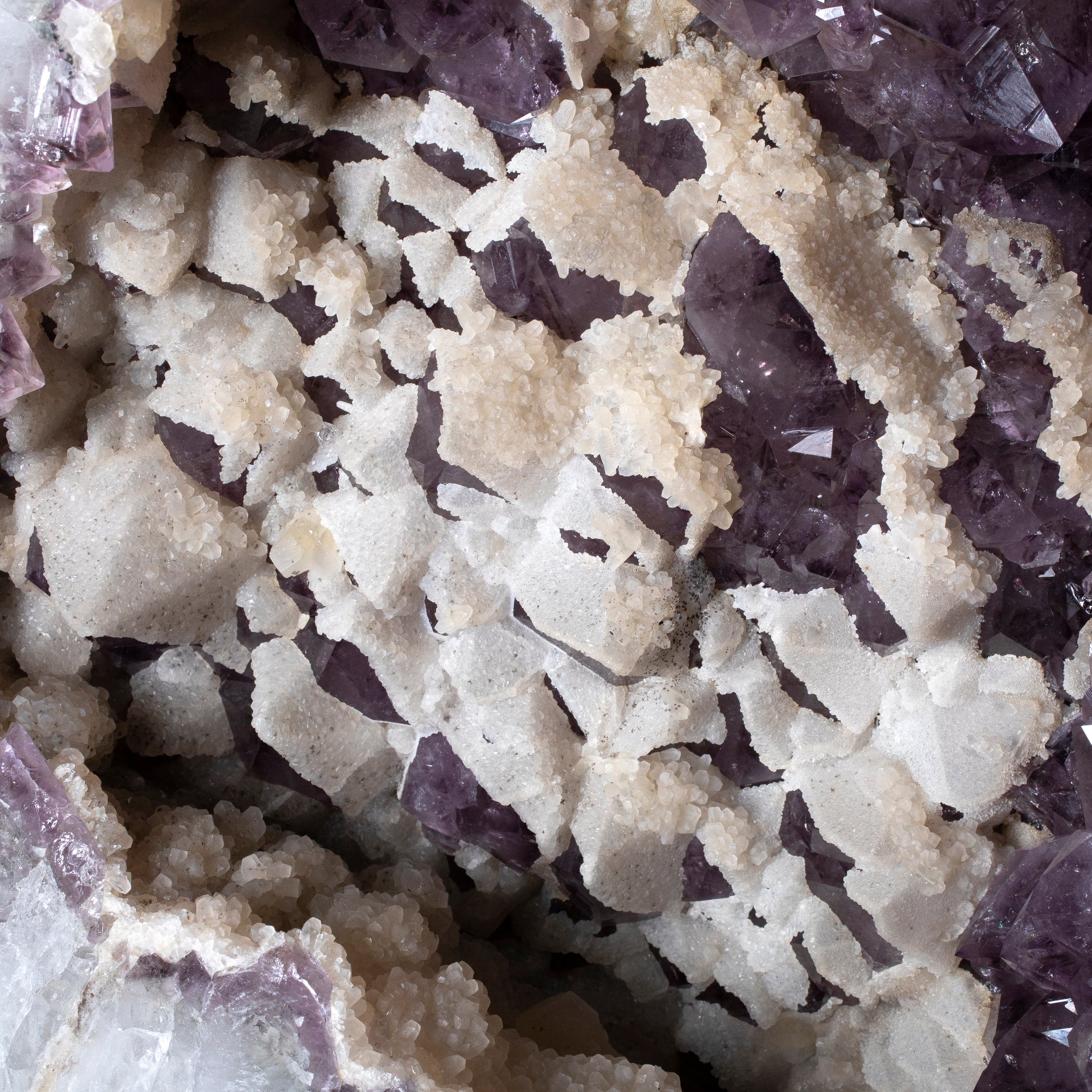 Kalifano Amethyst Amethyst Geode Wings with Calcite from Brazil on Custom Stand- 69" / 305lbs BAG40000.001