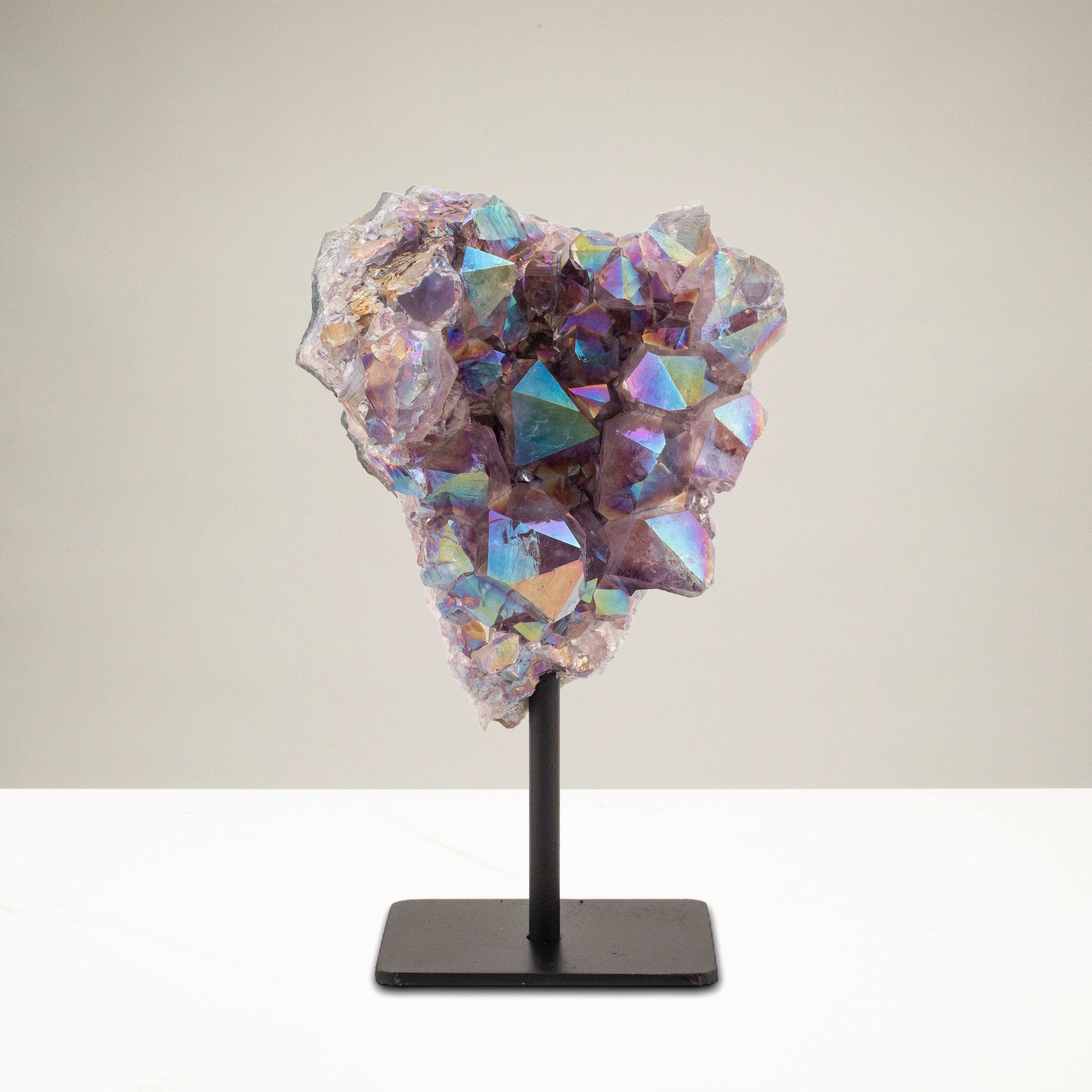 Aura Borealis Amethyst Geode on Metal Stand 400 g KALIFANO