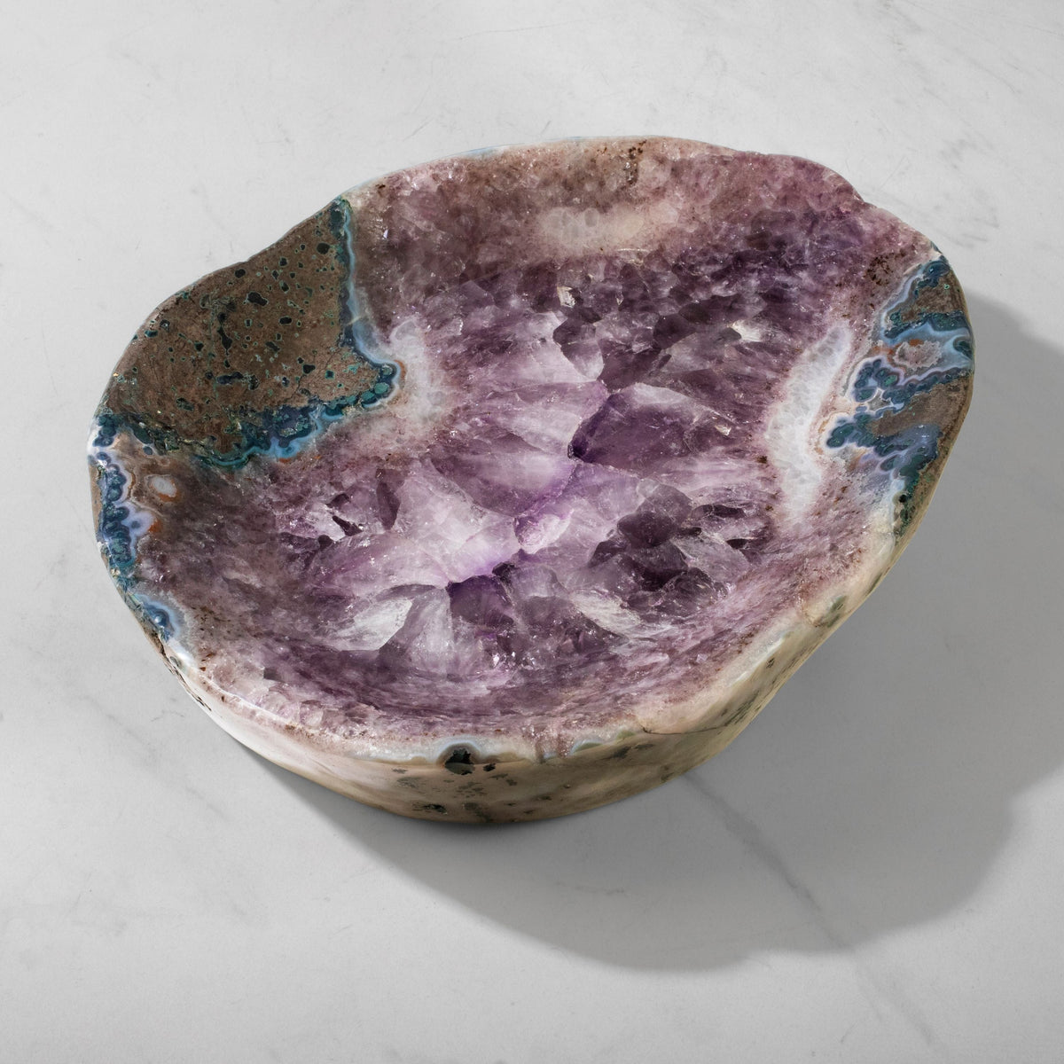 Kalifano Amethyst Natural Amethyst Crystal Bowl from Brazil - 12.75" BOWL4400.002
