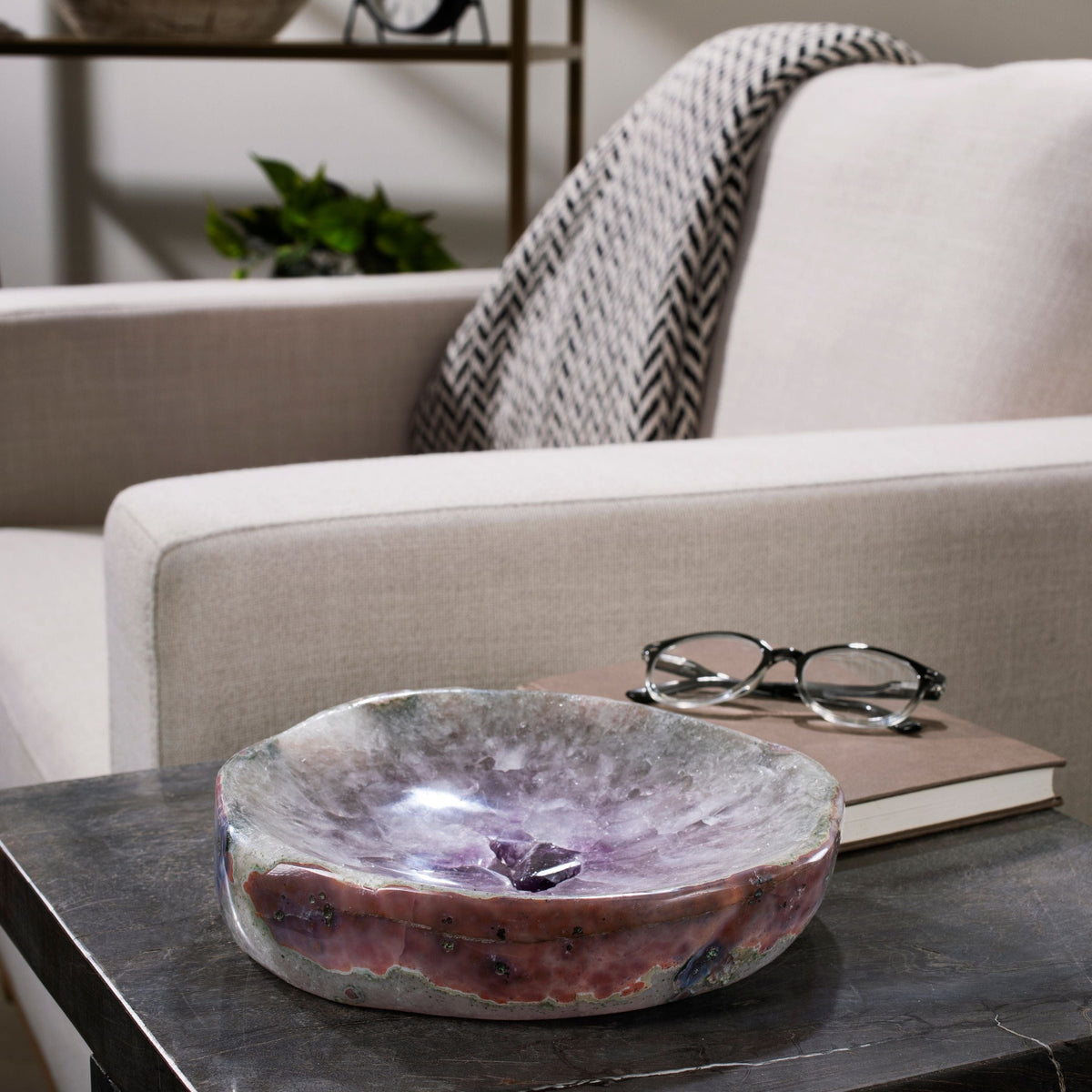 Kalifano Amethyst Natural Amethyst Crystal Bowl from Brazil - 8.5" BOWL2000.001