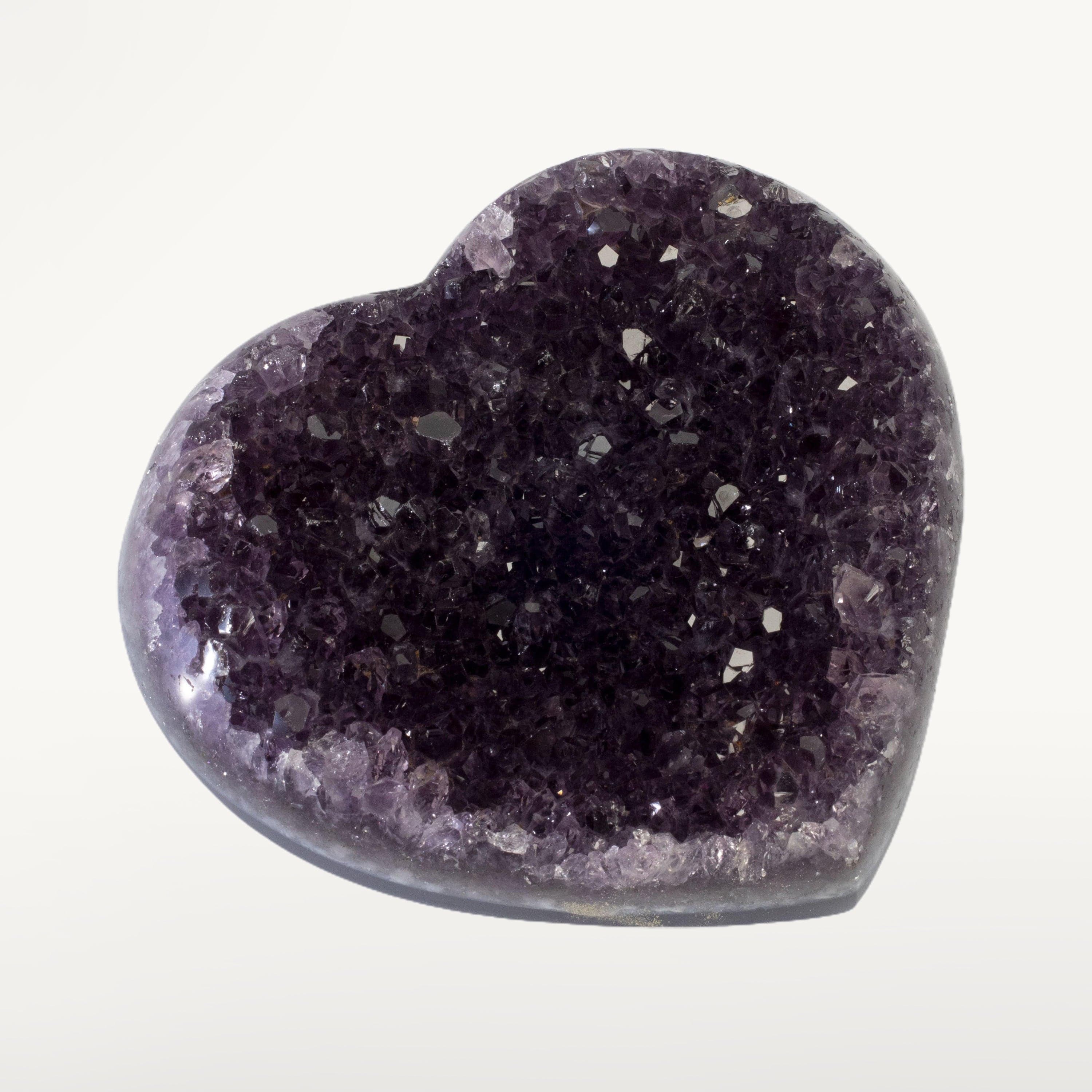 Kalifano Amethyst Natural Amethyst Geode Heart Carving from Uruguay - 450 grams UAGH500