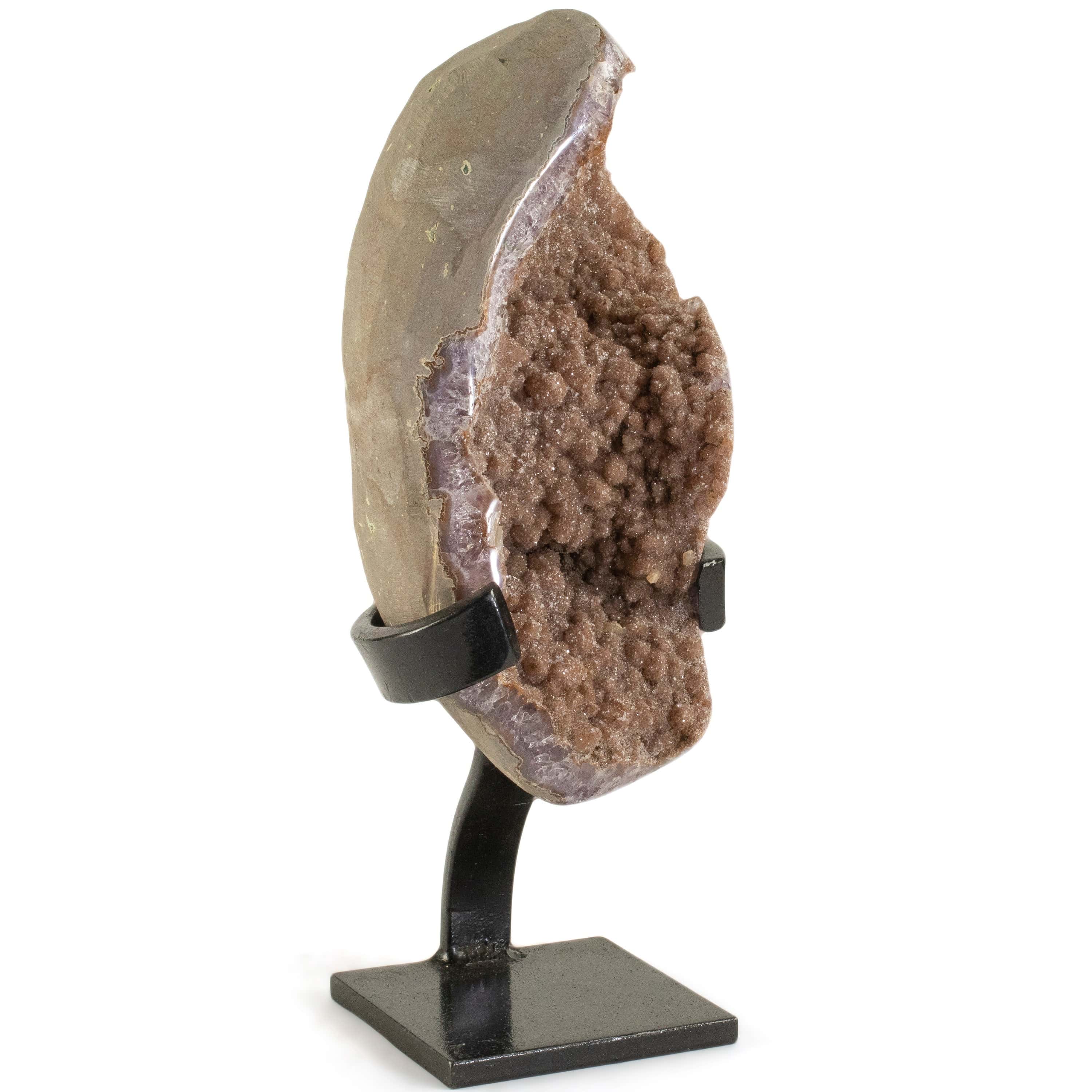 Kalifano Amethyst Uruguayan Amethyst Geode on Custom Stand - 10.3 lbs / 13 in. UAG2200.015