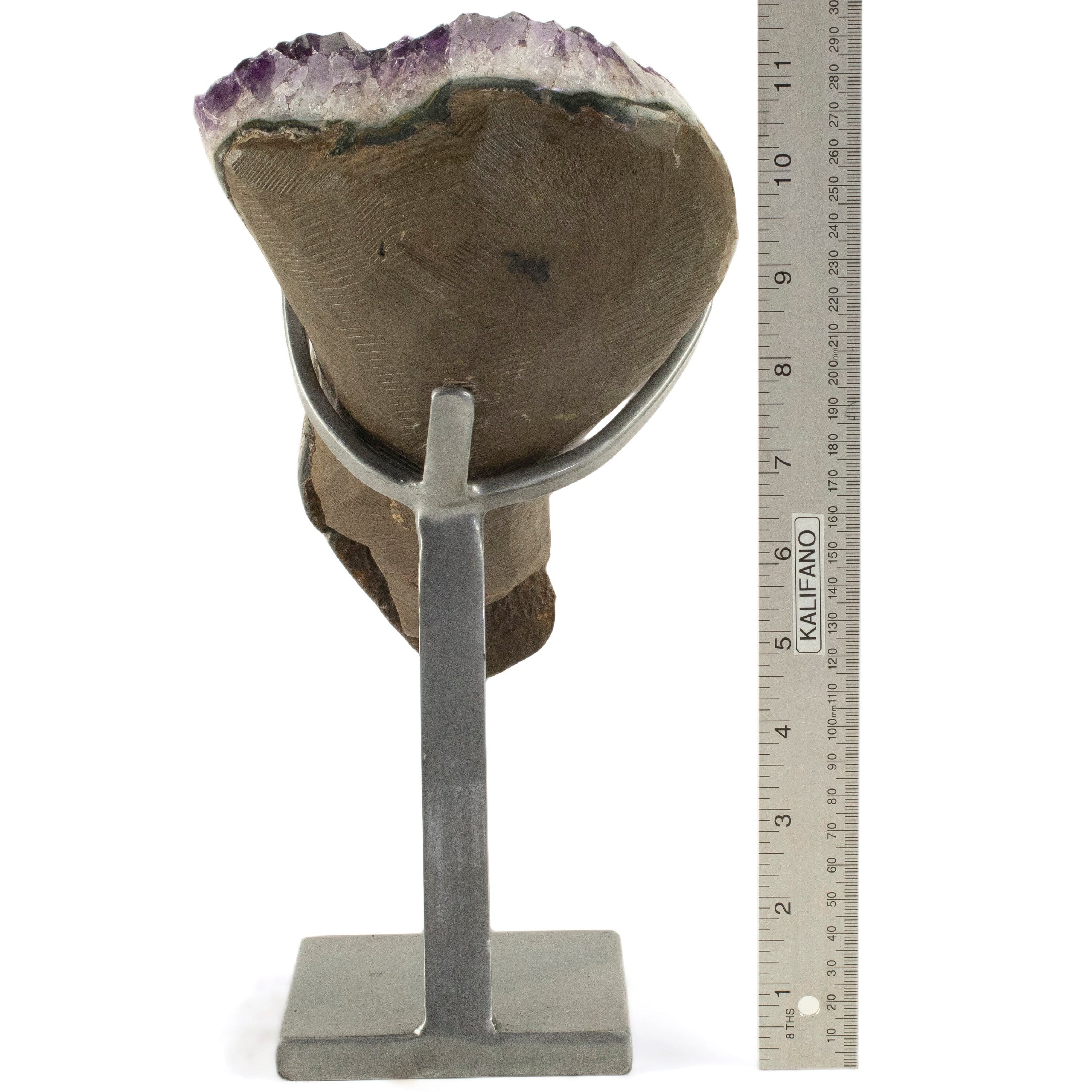 Kalifano Amethyst Uruguayan Amethyst Geode on Custom Stand - 10.6 lbs / 11.5 in. UAG4800.017