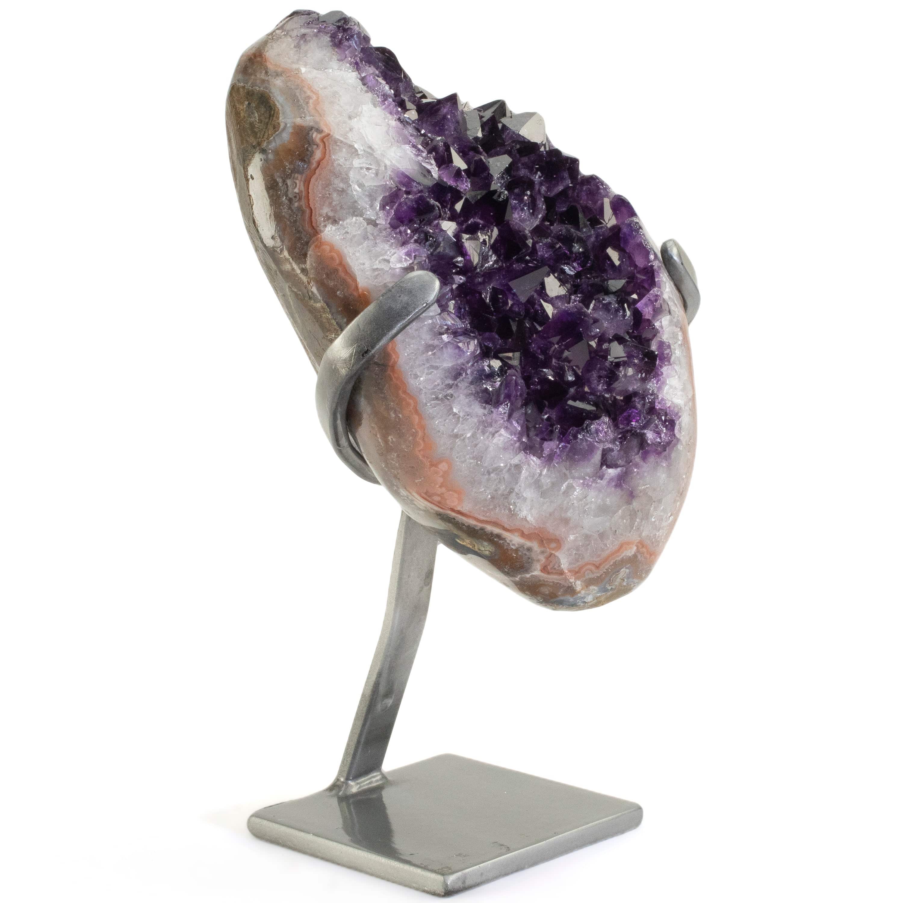 Kalifano Amethyst Uruguayan Amethyst Geode on Custom Stand - 11.2 lbs / 11 in. UAG5100.002