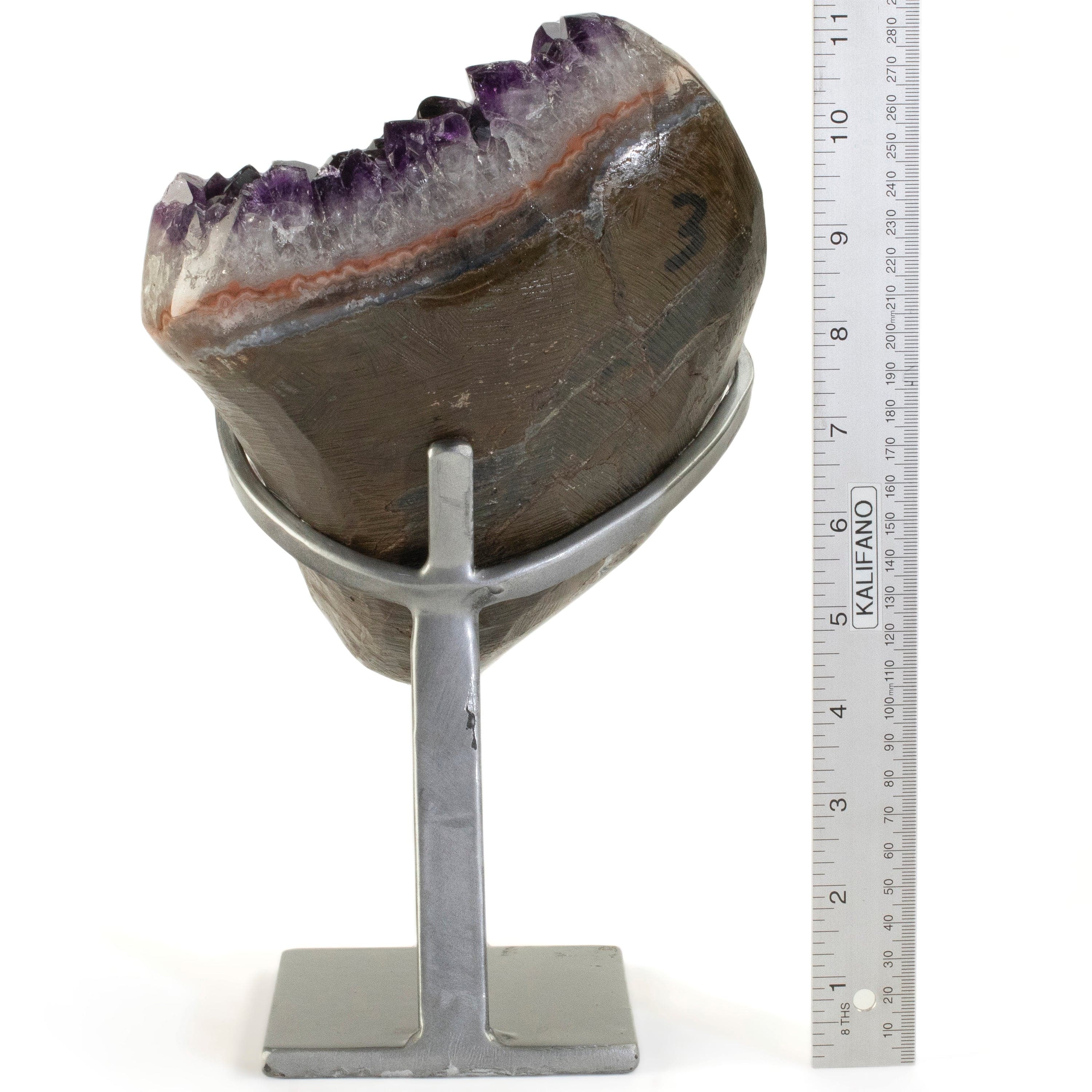 Kalifano Amethyst Uruguayan Amethyst Geode on Custom Stand - 11.2 lbs / 11 in. UAG5100.002