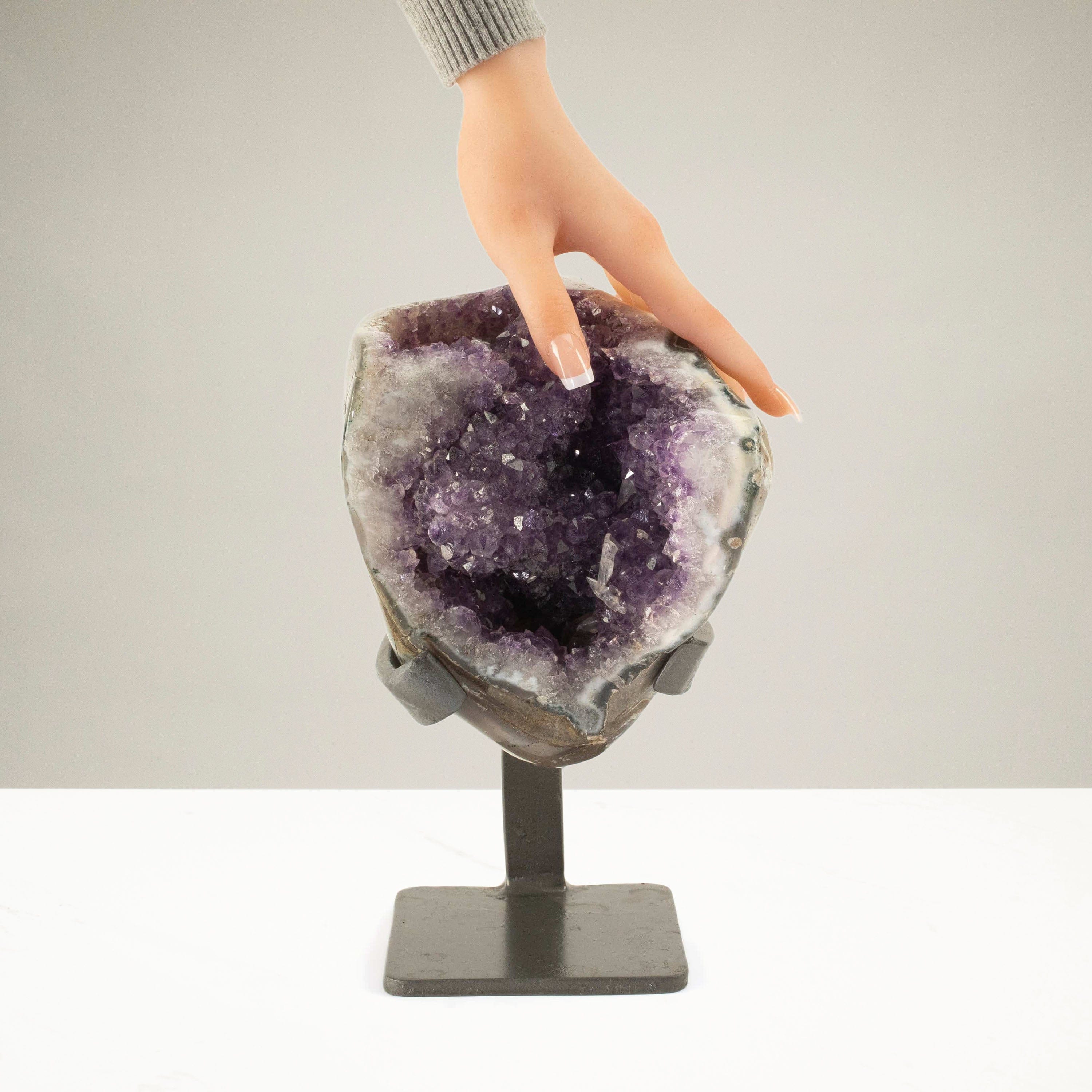 Kalifano Amethyst Uruguayan Amethyst Geode on Custom Stand - 11.7 lbs / 10 in. UAG5300.001