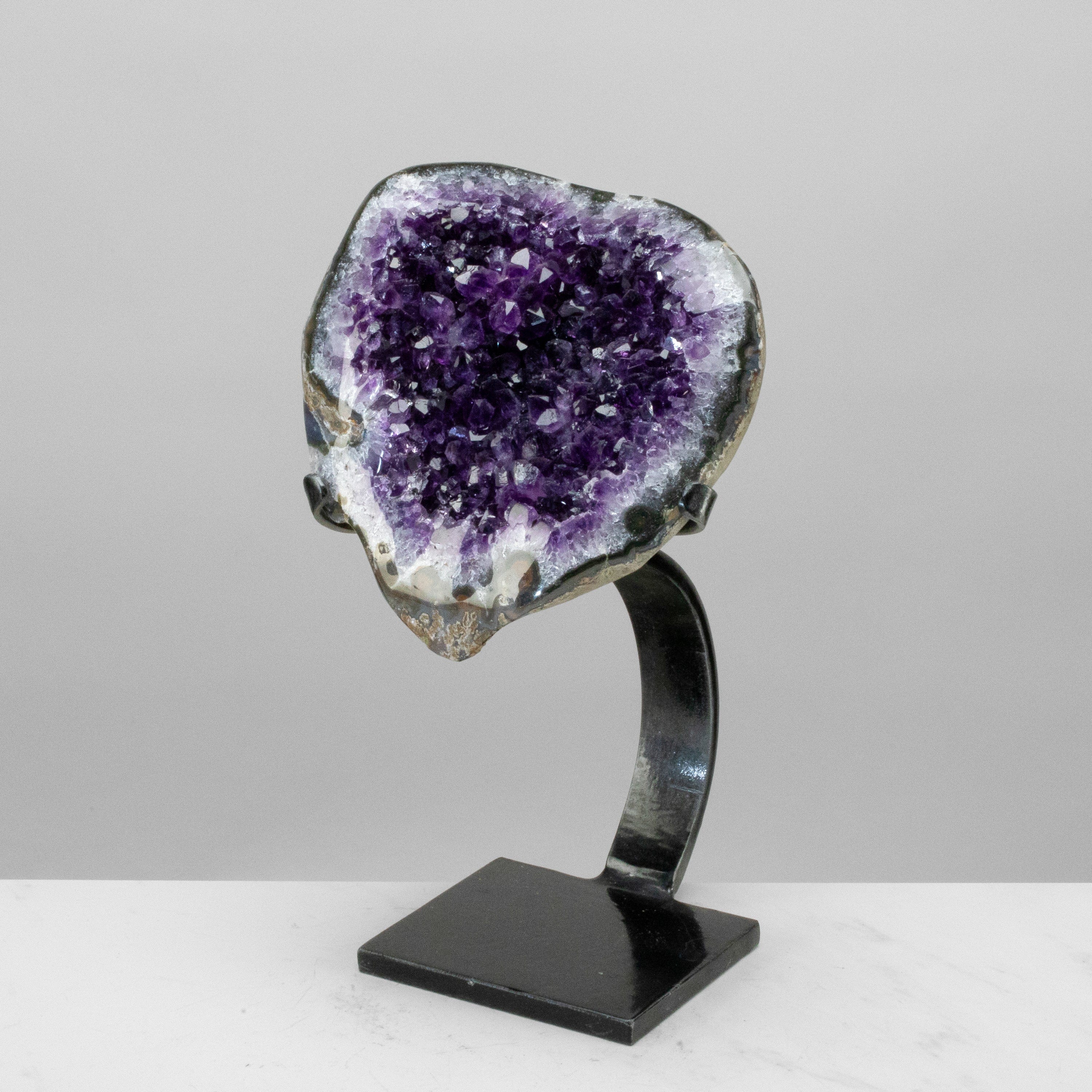 Kalifano Amethyst Uruguayan Amethyst Geode on Custom Stand - 11"/ 8 lbs - (Better Quality) UAG2200-B