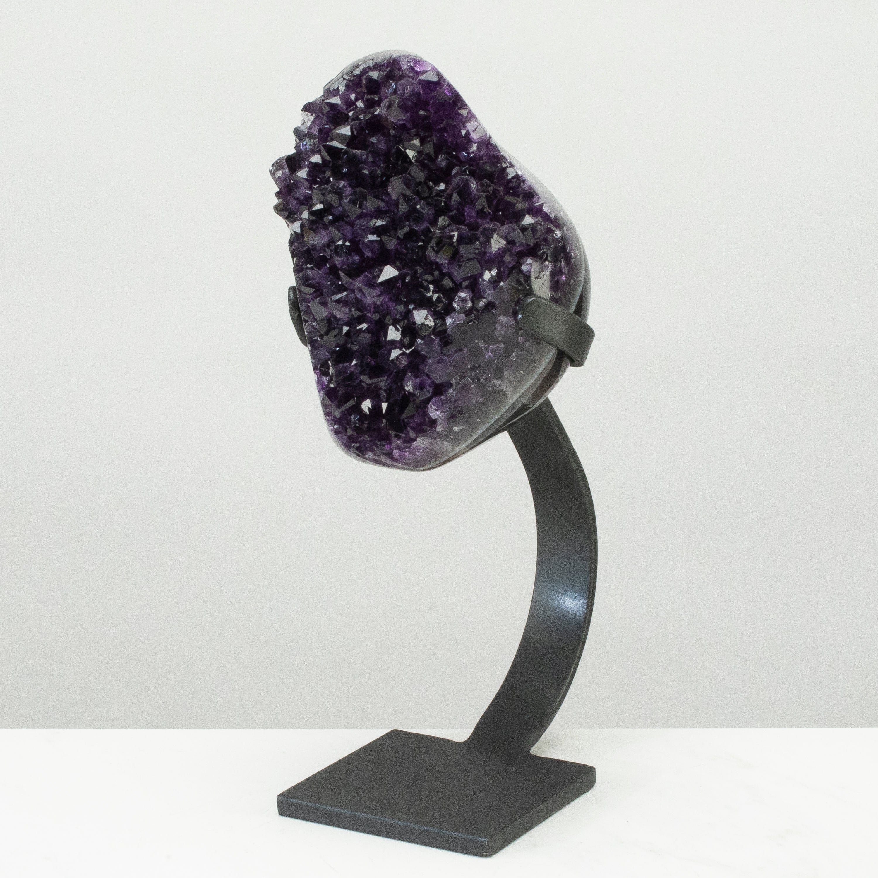 Kalifano Amethyst Uruguayan Amethyst Geode on Custom Stand - 13" / 10 lbs UAG5600.002