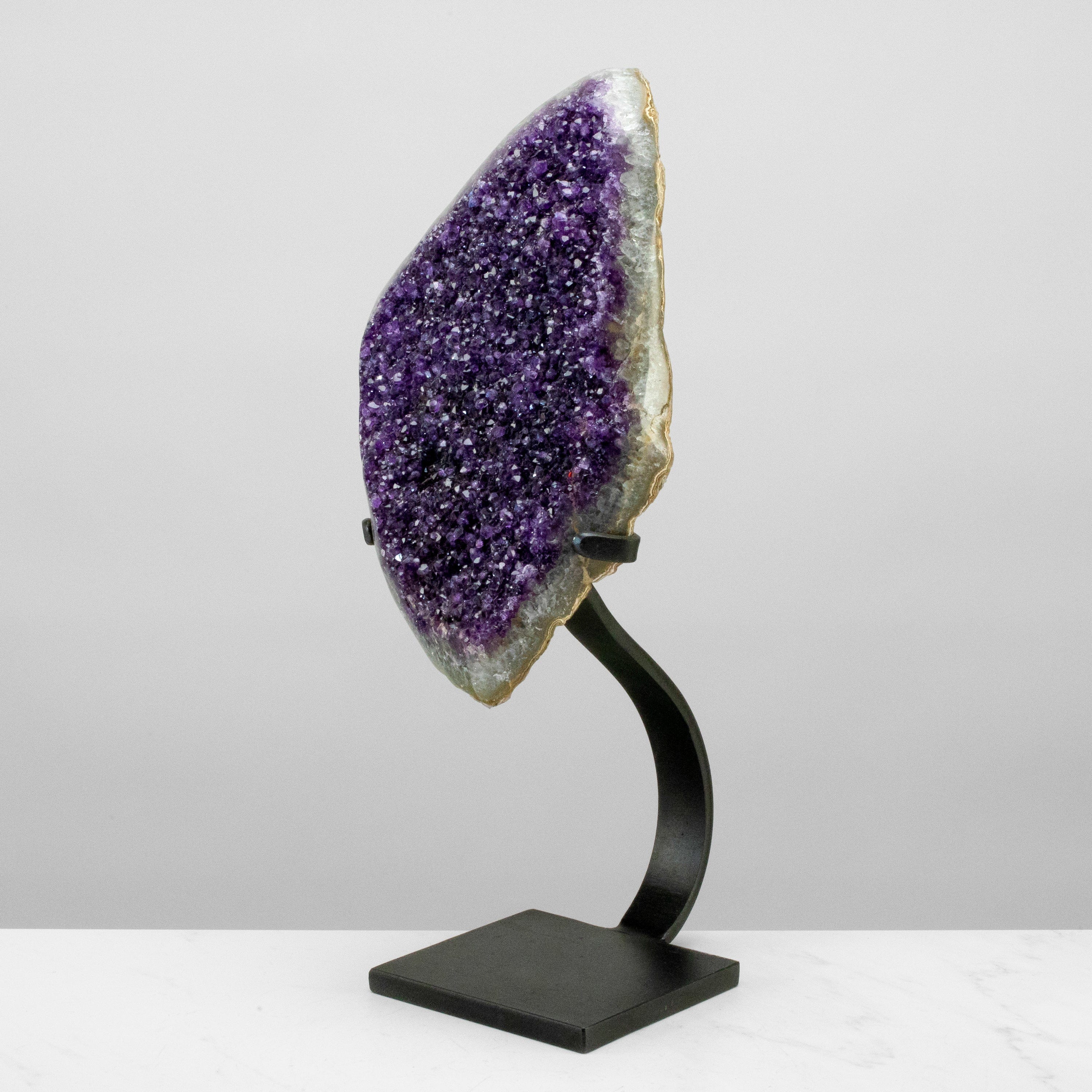 Kalifano Amethyst Uruguayan Amethyst Geode on Custom Stand - 13"/ 11 lbs - (Better Quality) UAG3000-B