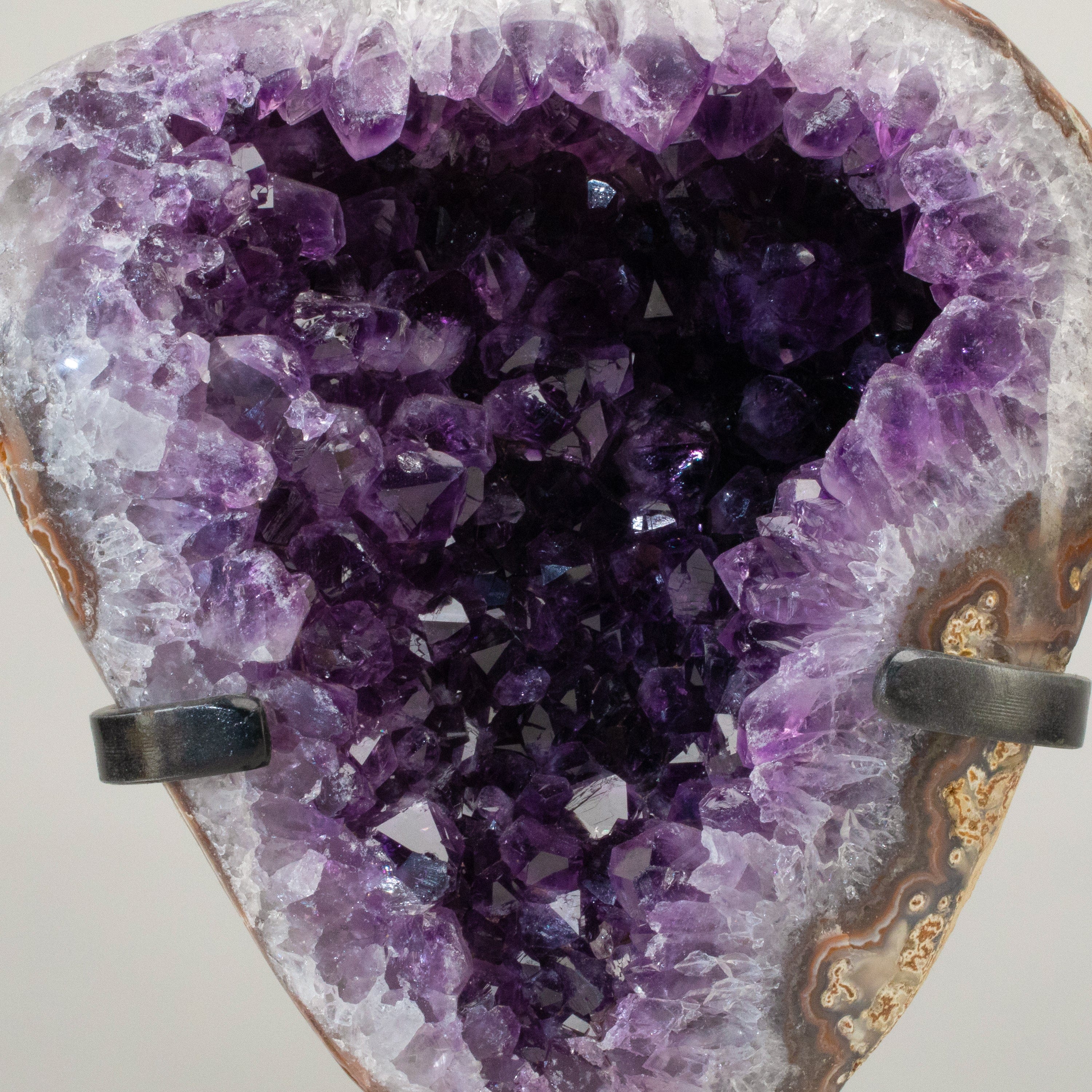 Kalifano Amethyst Uruguayan Amethyst Geode on Custom Stand - 13" / 14 lbs UAG7600.006