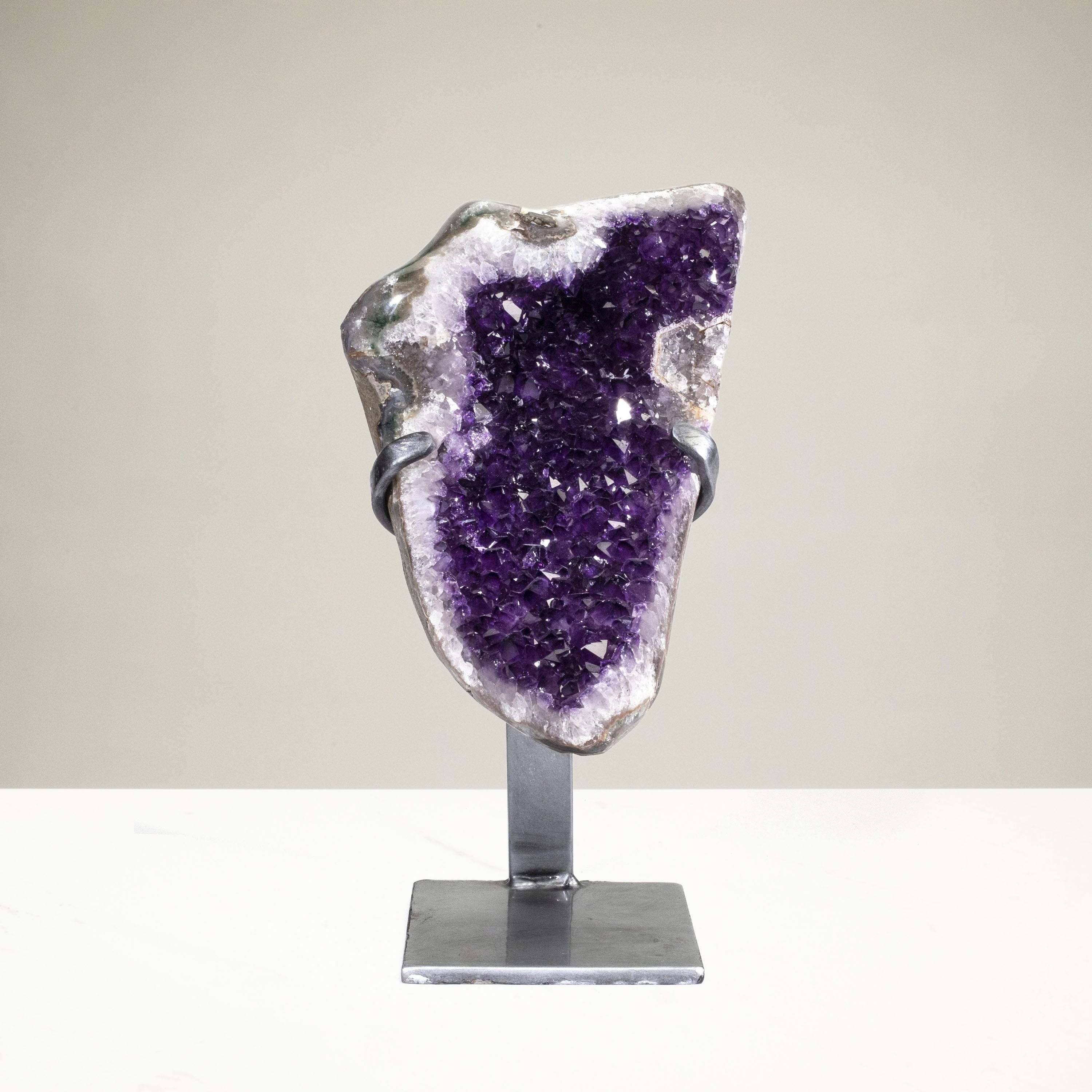 Kalifano Amethyst Uruguayan Amethyst Geode on Custom Stand - 13.7 lbs / 14 in. UAG5000.003