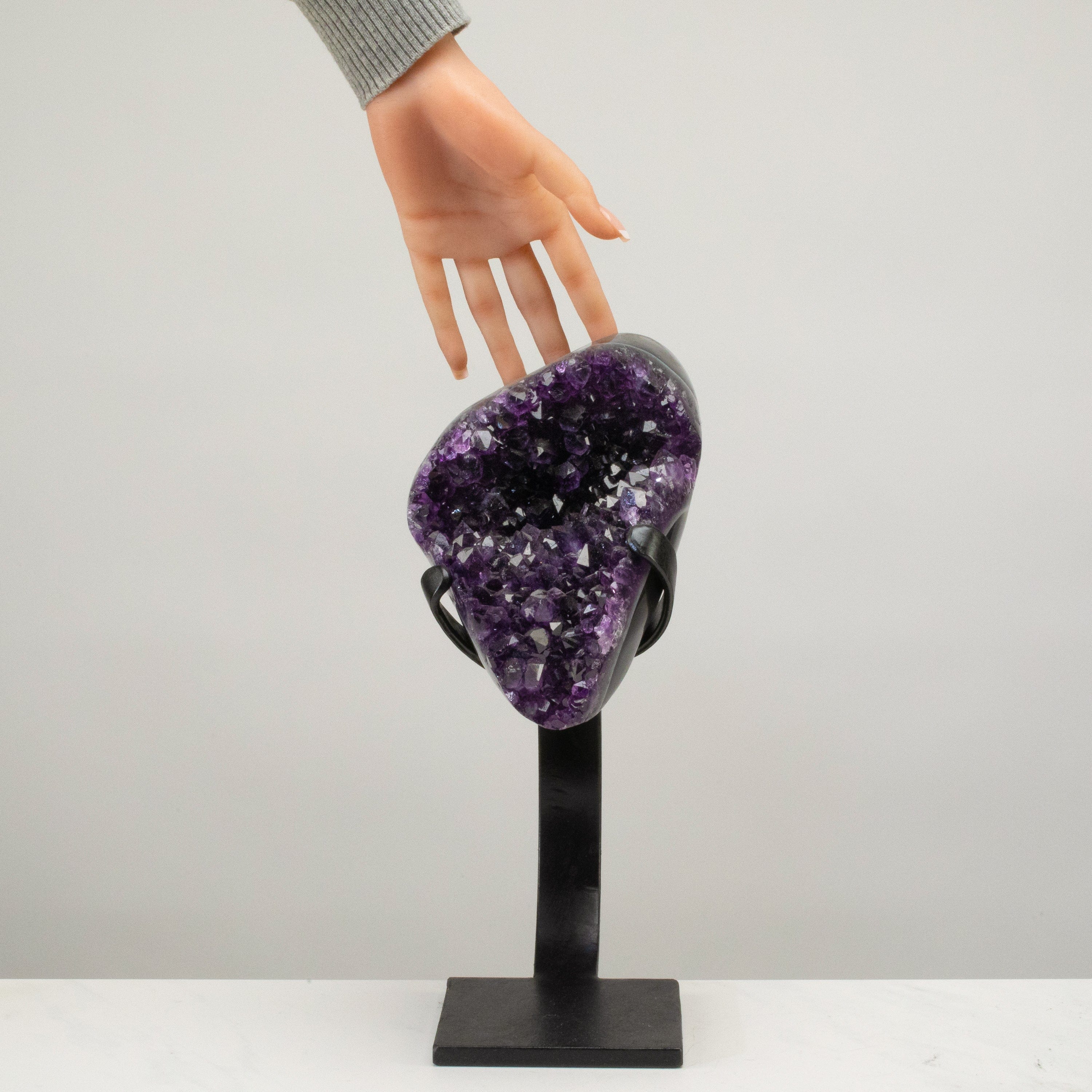 Kalifano Amethyst Uruguayan Amethyst Geode on Custom Stand - 13" / 9 lbs UAG5200.004