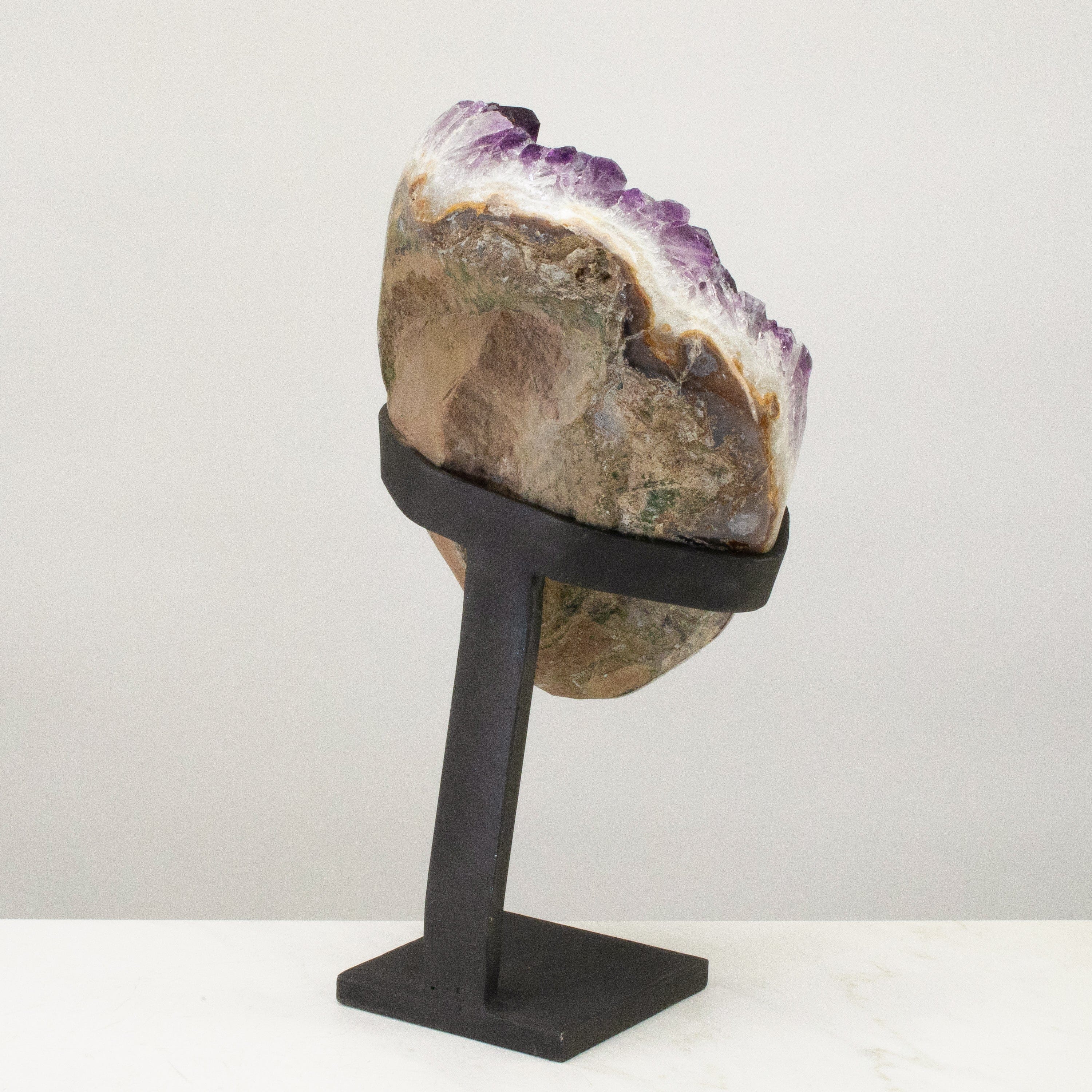 Kalifano Amethyst Uruguayan Amethyst Geode on Custom Stand - 14" / 14 lbs UAG6800.007