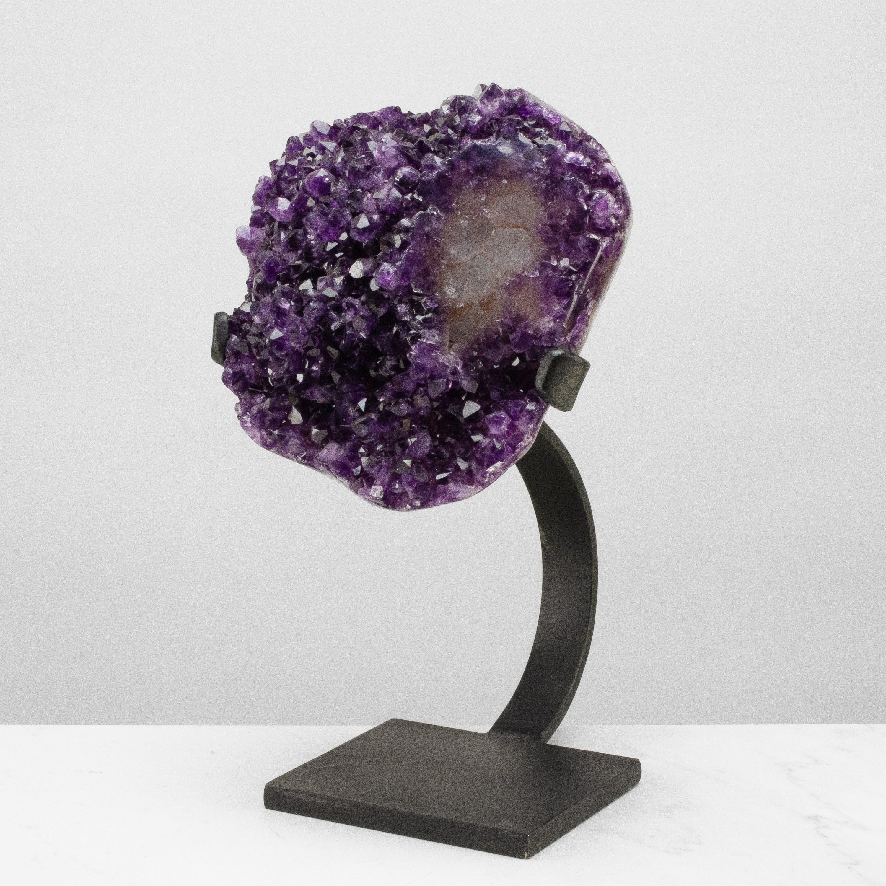 Kalifano Amethyst Uruguayan Amethyst Geode on Custom Stand - 14" / 17 lbs UAG7600.007