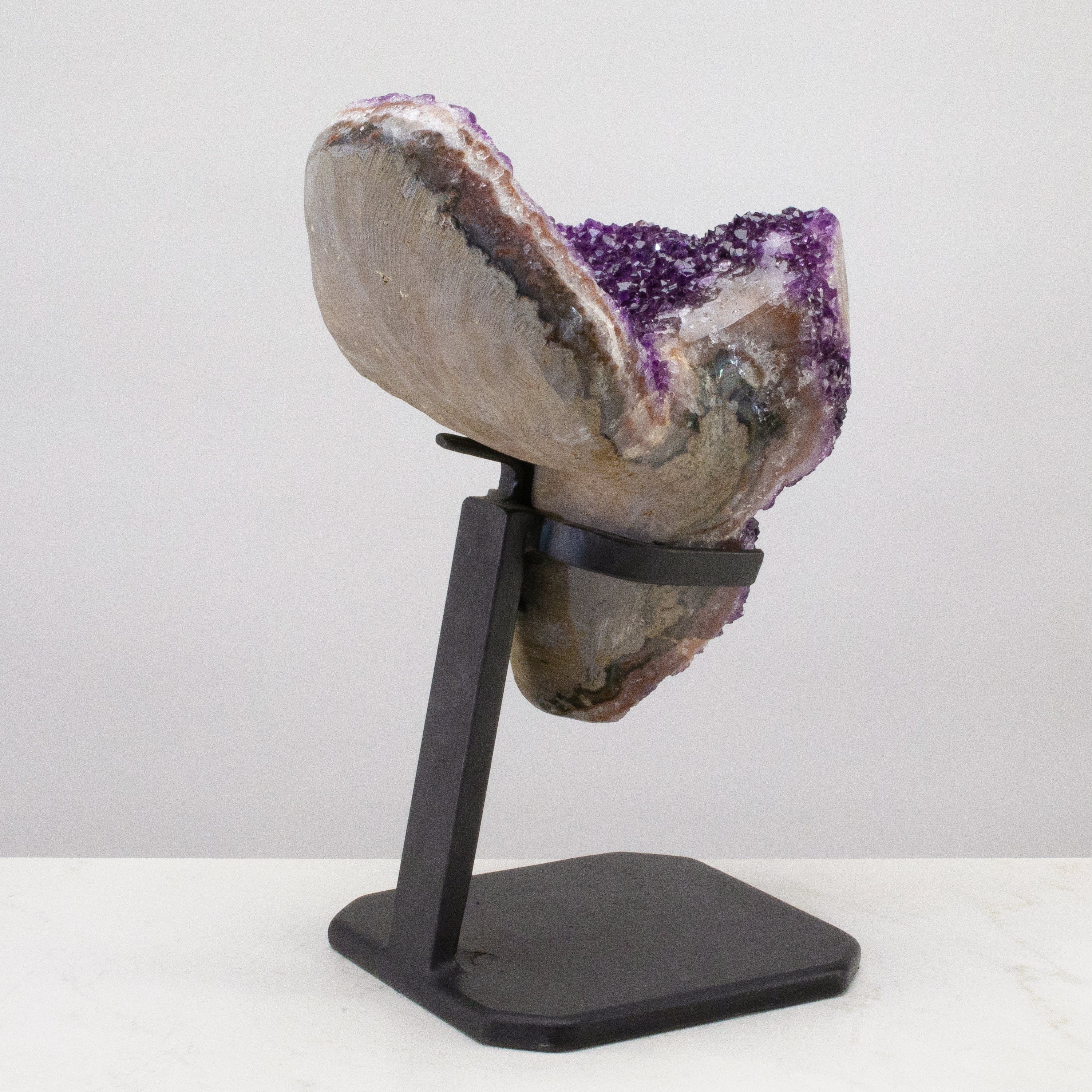 Kalifano Amethyst Uruguayan Amethyst Geode on Custom Stand - 14" / 24 lbs UAG7200.004