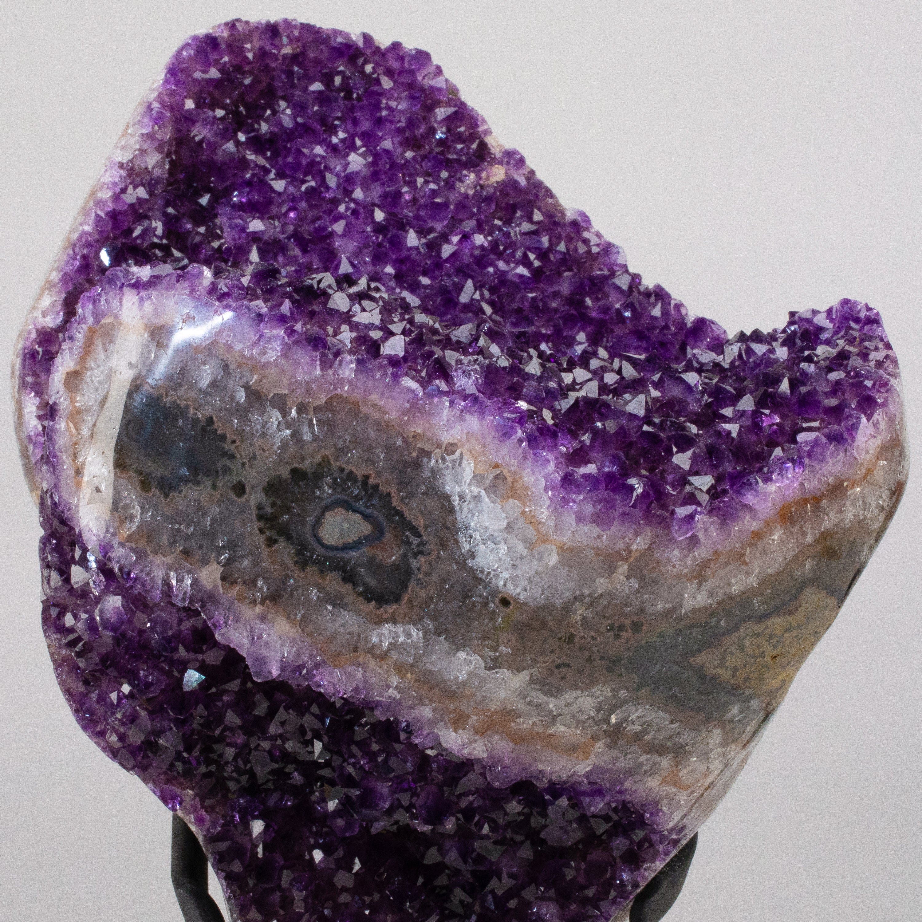 Kalifano Amethyst Uruguayan Amethyst Geode on Custom Stand - 14" / 24 lbs UAG7200.004