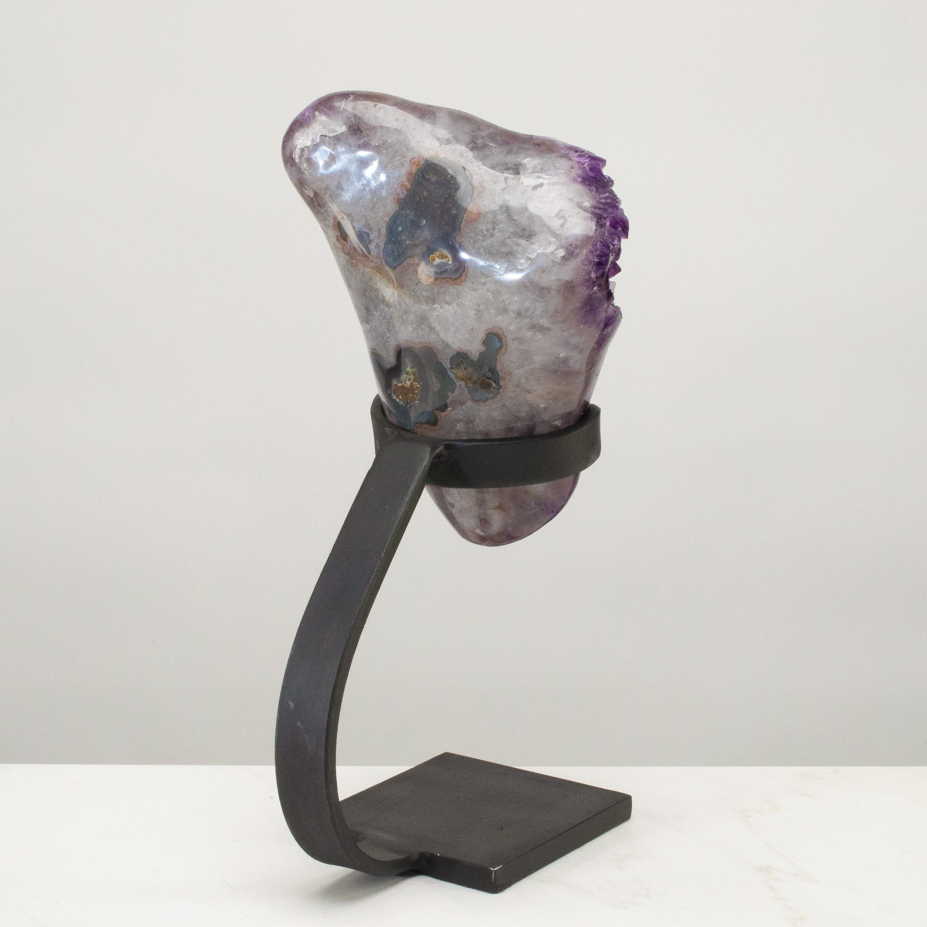 Kalifano Amethyst Uruguayan Amethyst Geode on Custom Stand - 15" / 13 lbs UAG6000.011