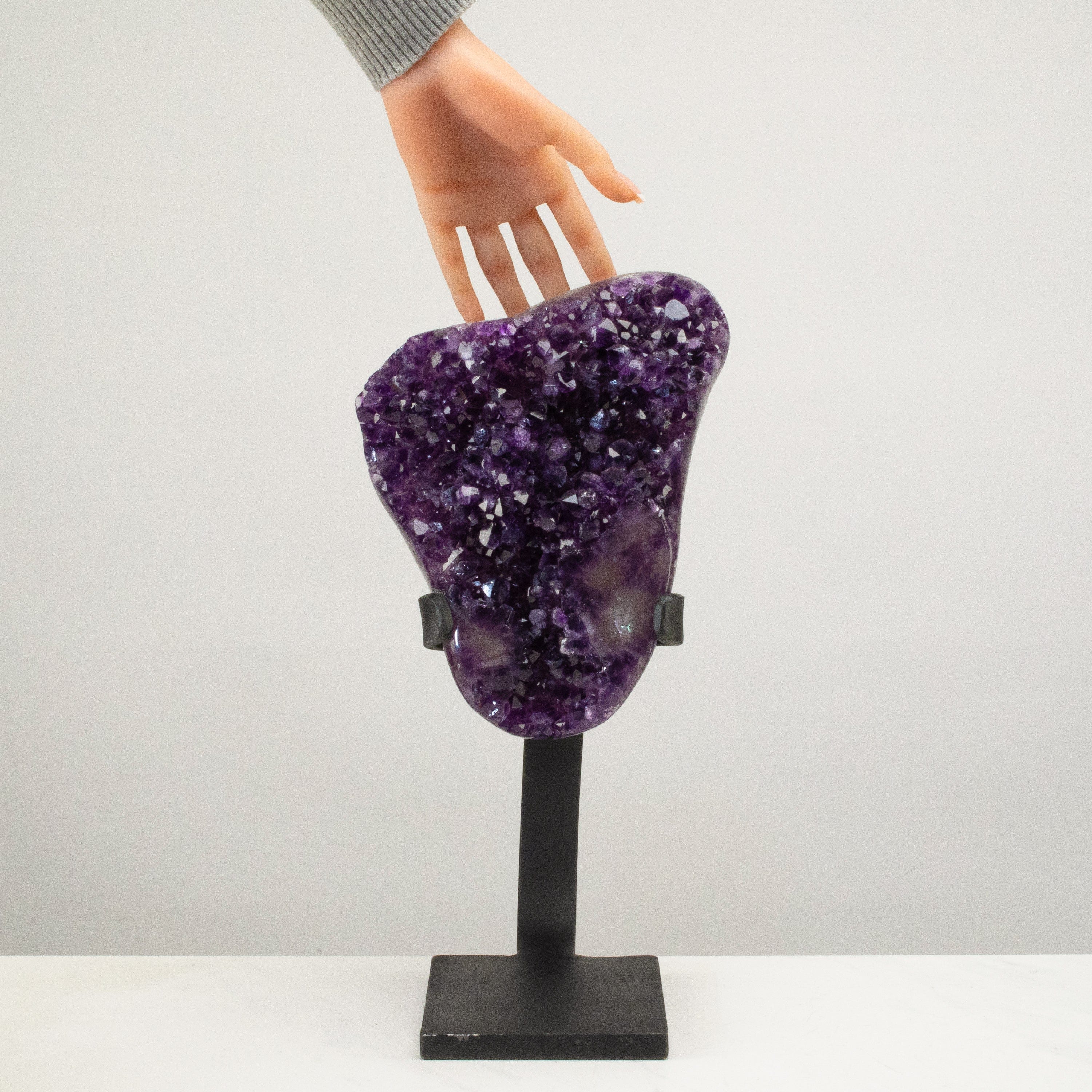 Kalifano Amethyst Uruguayan Amethyst Geode on Custom Stand - 15" / 13 lbs UAG6000.011