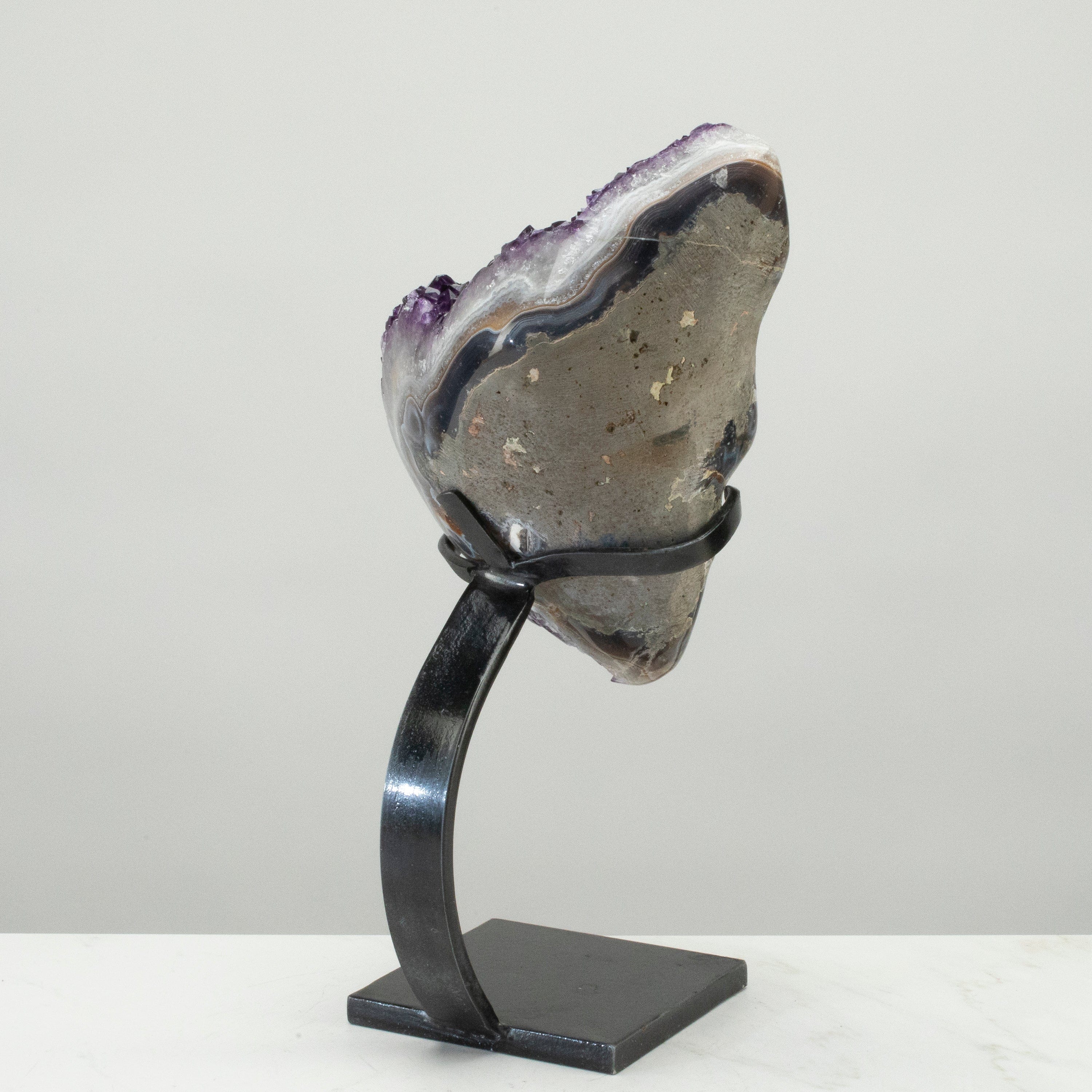 Kalifano Amethyst Uruguayan Amethyst Geode on Custom Stand - 15" / 15 lbs UAG6800.004