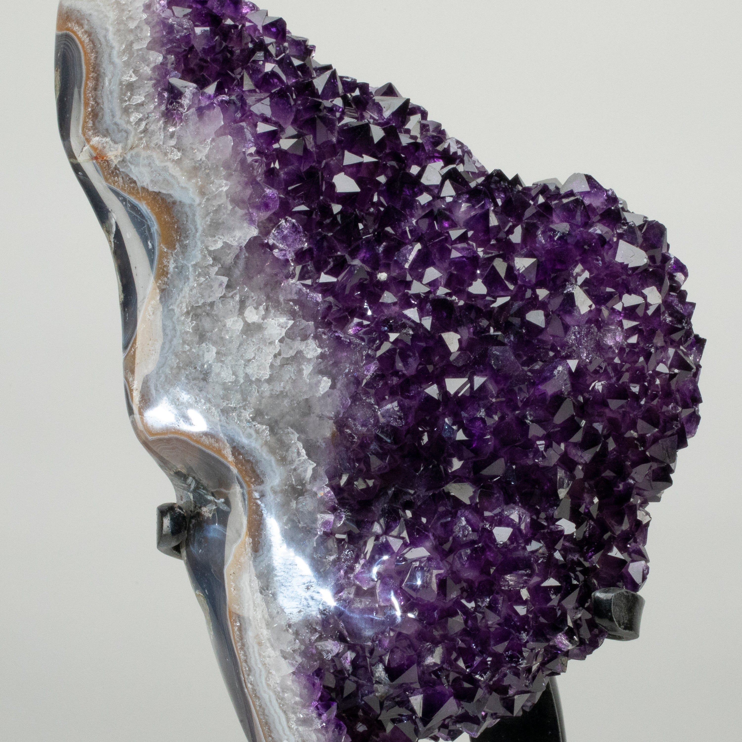 Kalifano Amethyst Uruguayan Amethyst Geode on Custom Stand - 15" / 15 lbs UAG6800.004